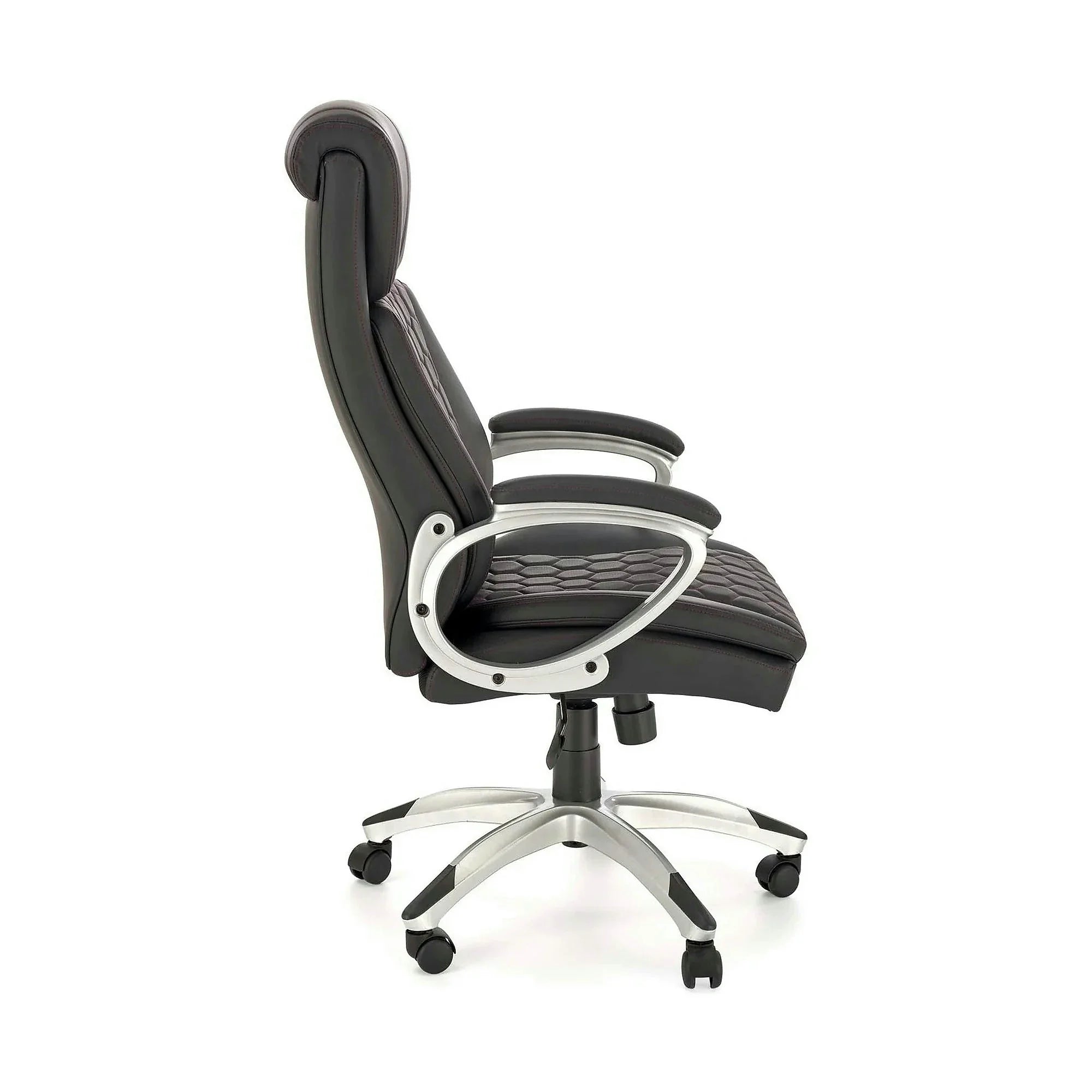Scaun birou THOMAS, negru, piele ecologica/polipropilena, 62x70x115/122 cm