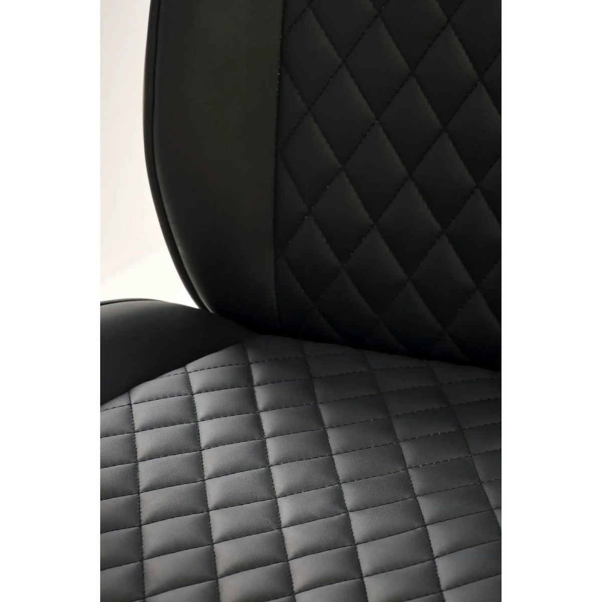 Scaun birou TIMBER, nuc/negru, piele ecologica/placaj indoit, 72x68x114/122 cm