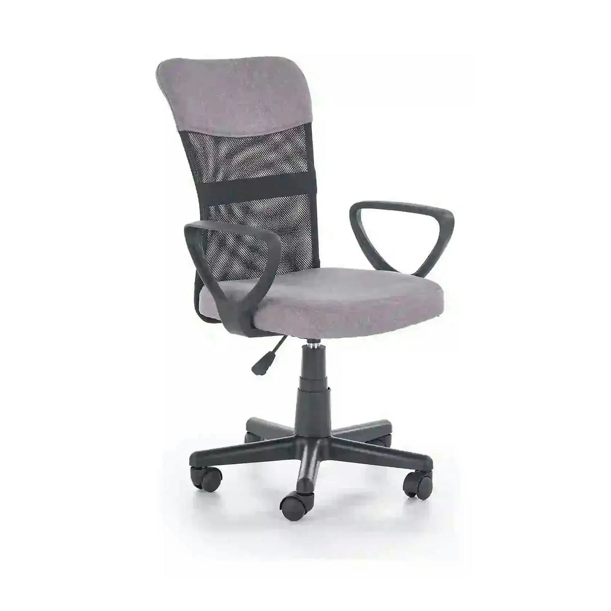 Scaun birou TIMMY, gri/negru, stofa clasica/plasa, 52x59x81/91 cm