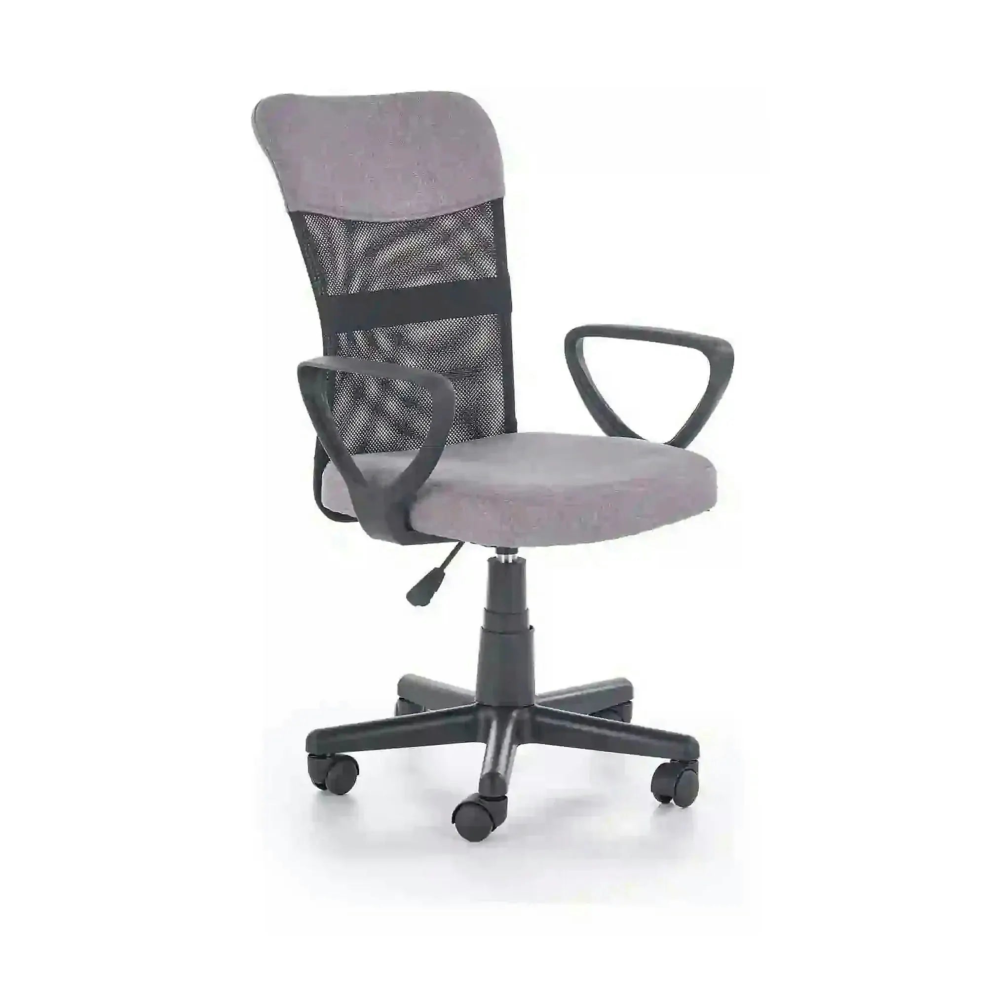 Scaun birou TIMMY, gri/negru, stofa clasica/plasa, 52x59x81/91 cm