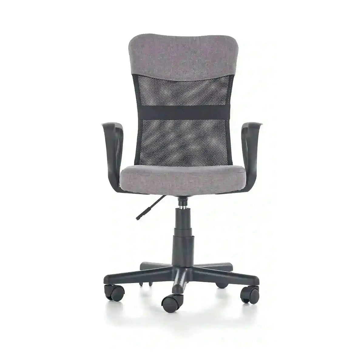 Scaun birou TIMMY, gri/negru, stofa clasica/plasa, 52x59x81/91 cm