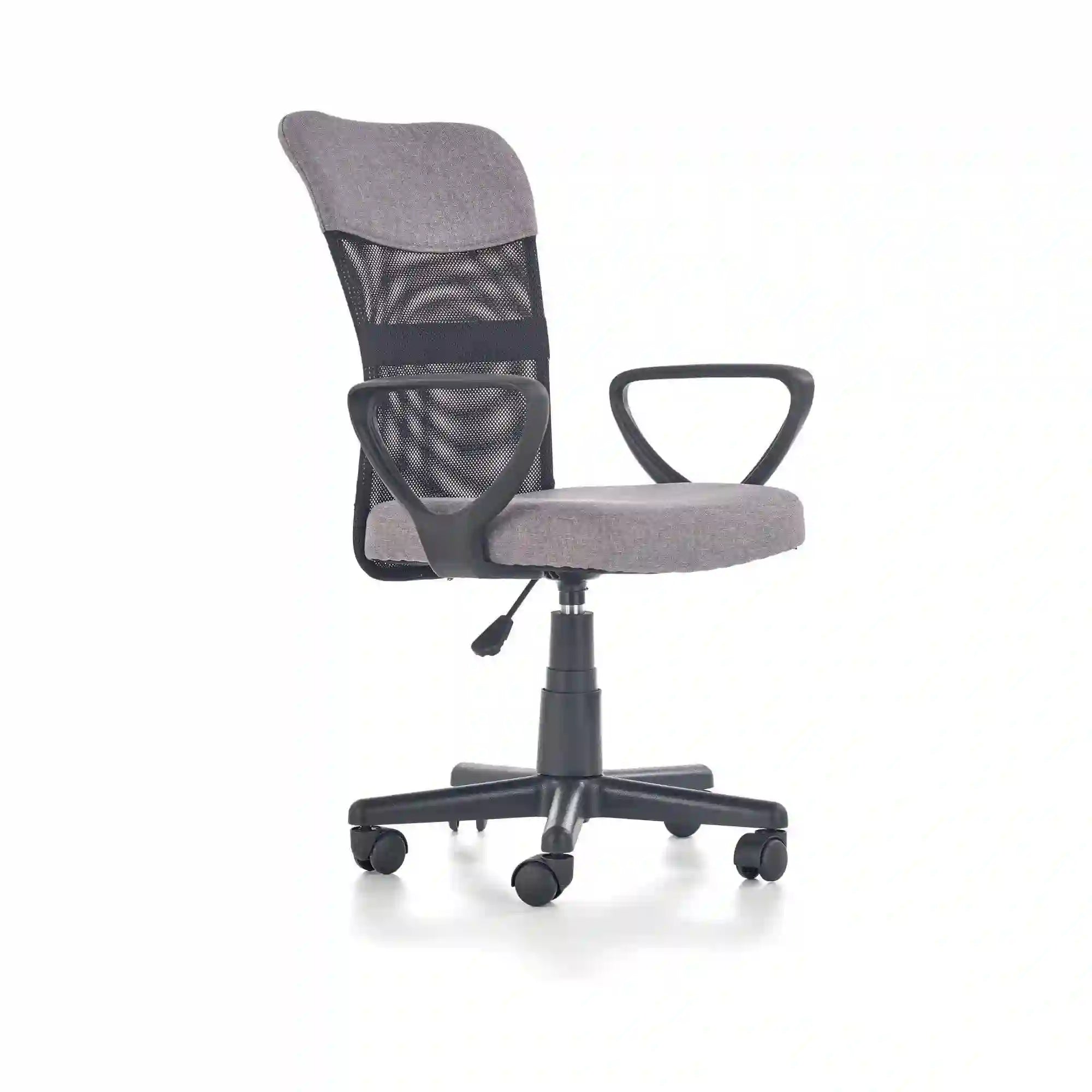 Scaun birou TIMMY, gri/negru, stofa clasica/plasa, 52x59x81/91 cm