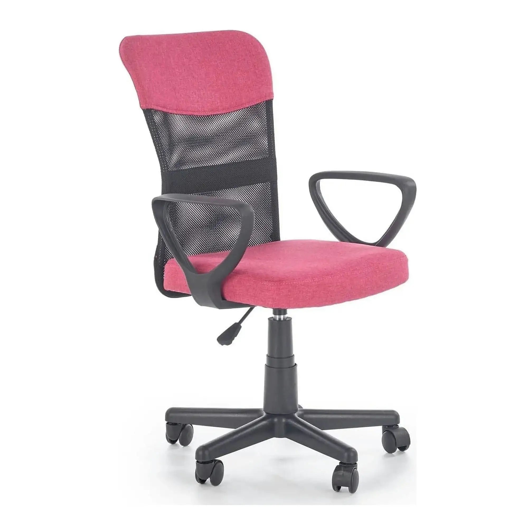 Scaun birou TIMMY, roz, stofa clasica/plasa, 52x59x81/91 cm