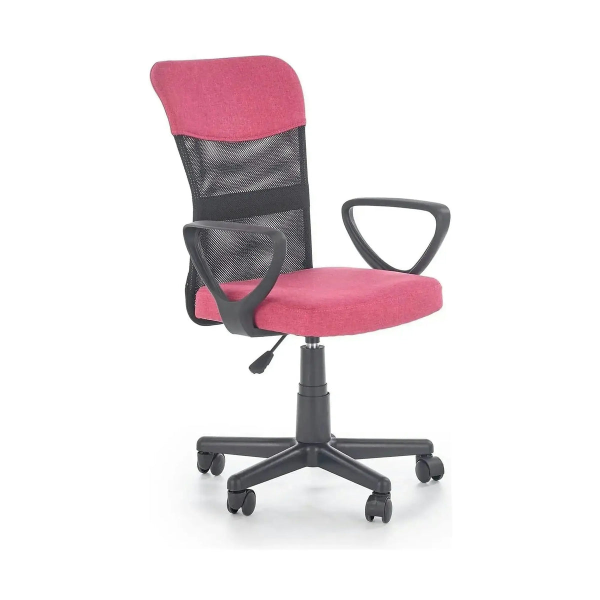 Scaun birou TIMMY, roz, stofa clasica/plasa, 52x59x81/91 cm