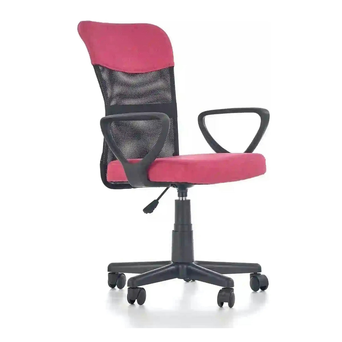 Scaun birou TIMMY, roz, stofa clasica/plasa, 52x59x81/91 cm