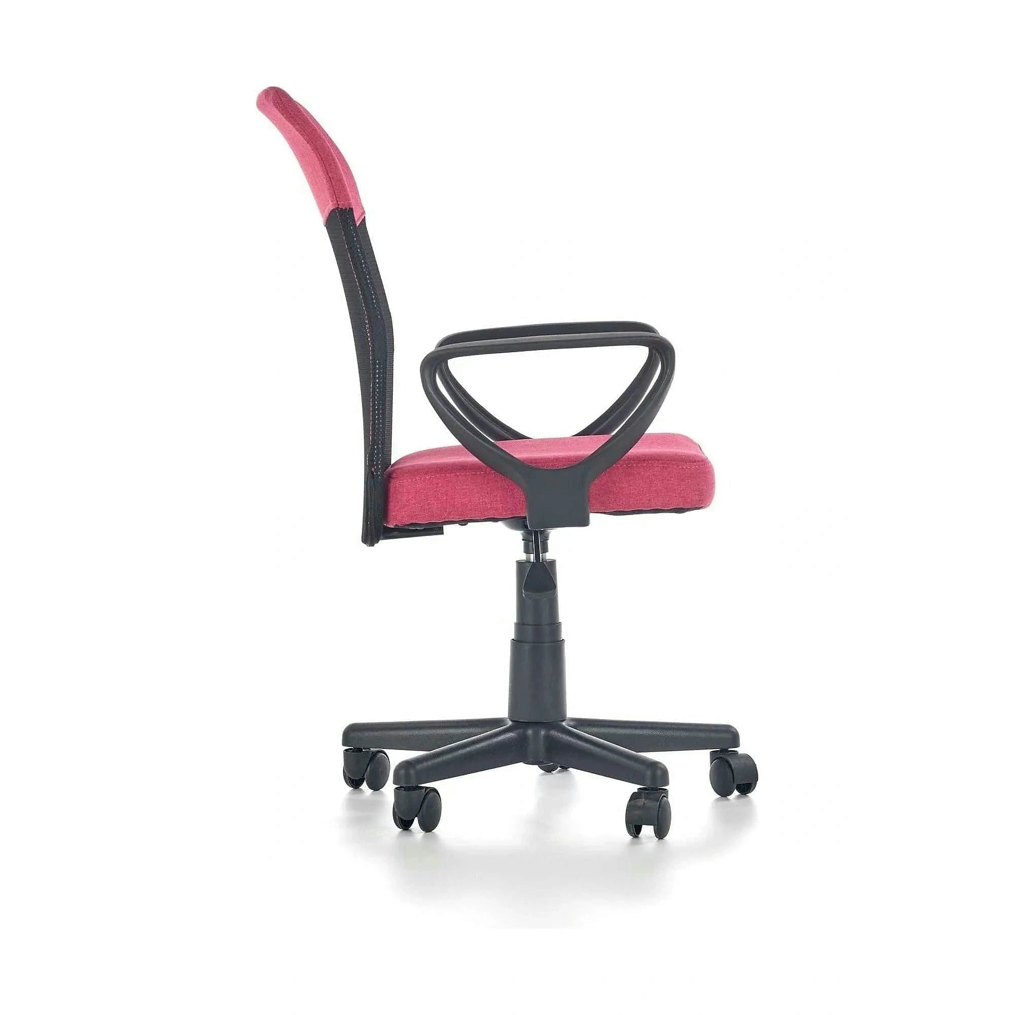 Scaun birou TIMMY, roz, stofa clasica/plasa, 52x59x81/91 cm