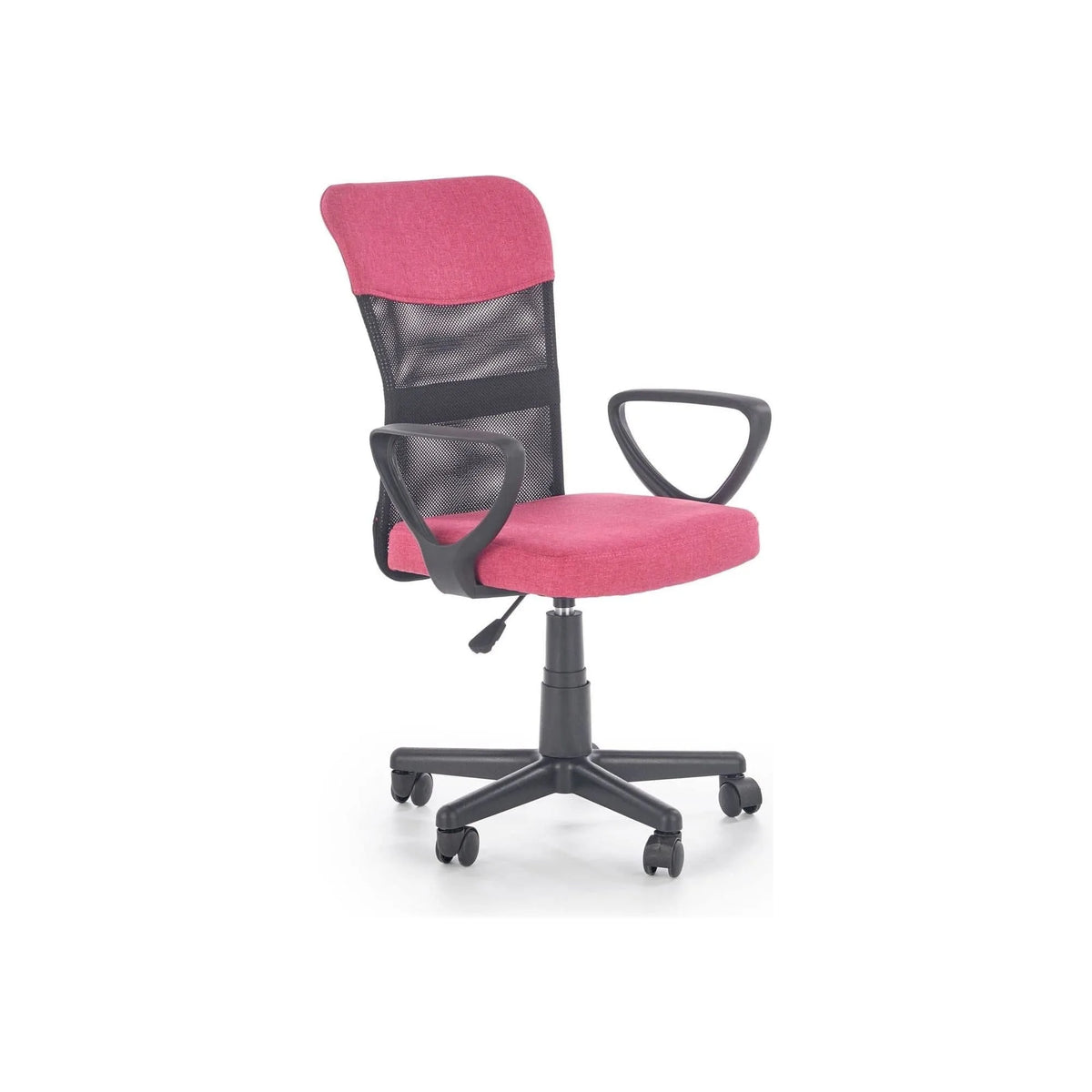 Scaun birou TIMMY, roz, stofa clasica/plasa, 52x59x81/91 cm