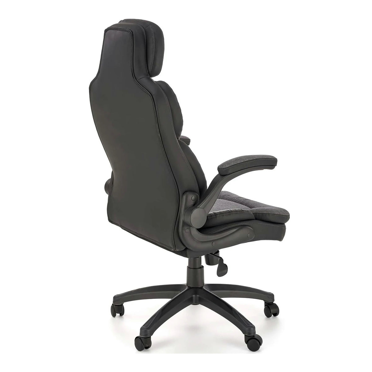 Scaun birou VALERIO, negru/gri, piele ecologica/panza, 67x69x120/128 cm