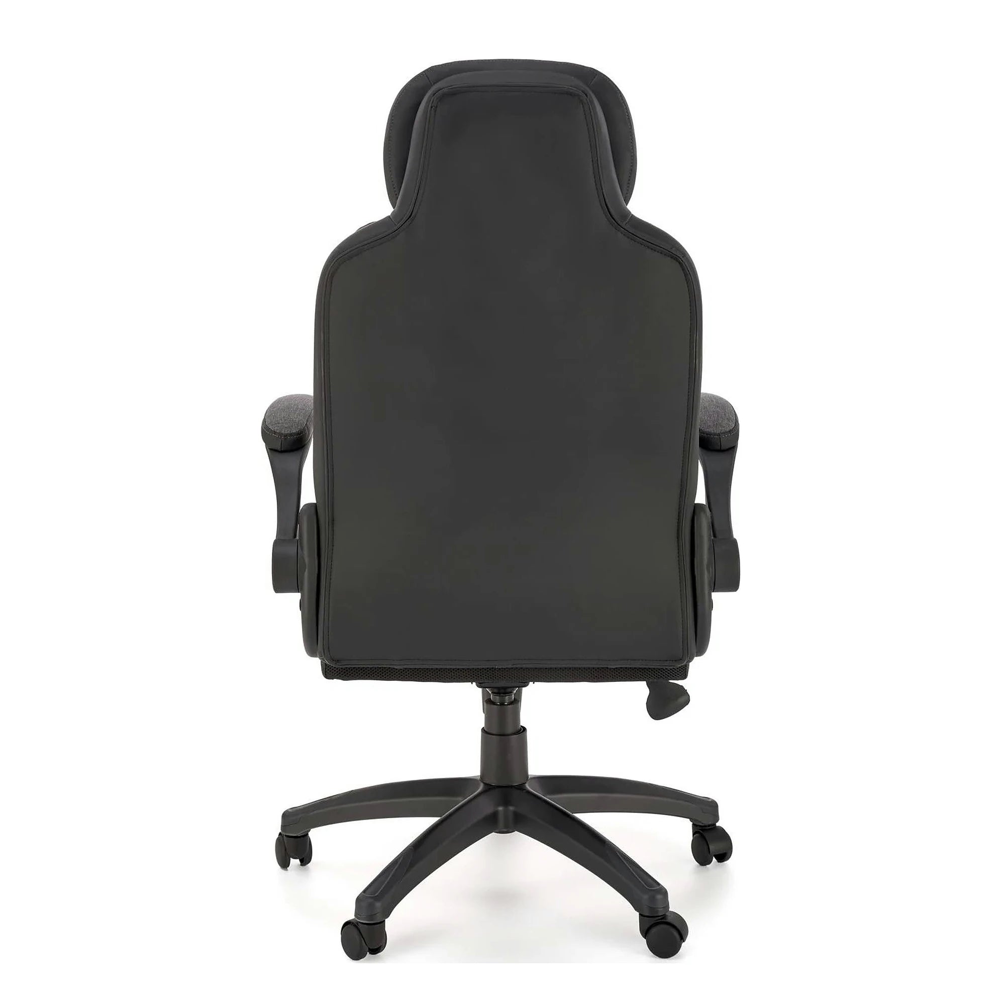 Scaun birou VALERIO, negru/gri, piele ecologica/panza, 67x69x120/128 cm