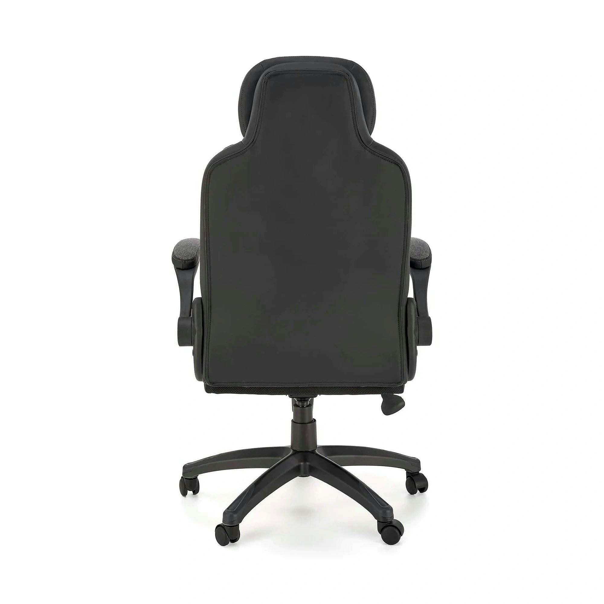 Scaun birou VALERIO, negru/gri, piele ecologica/panza, 67x69x120/128 cm