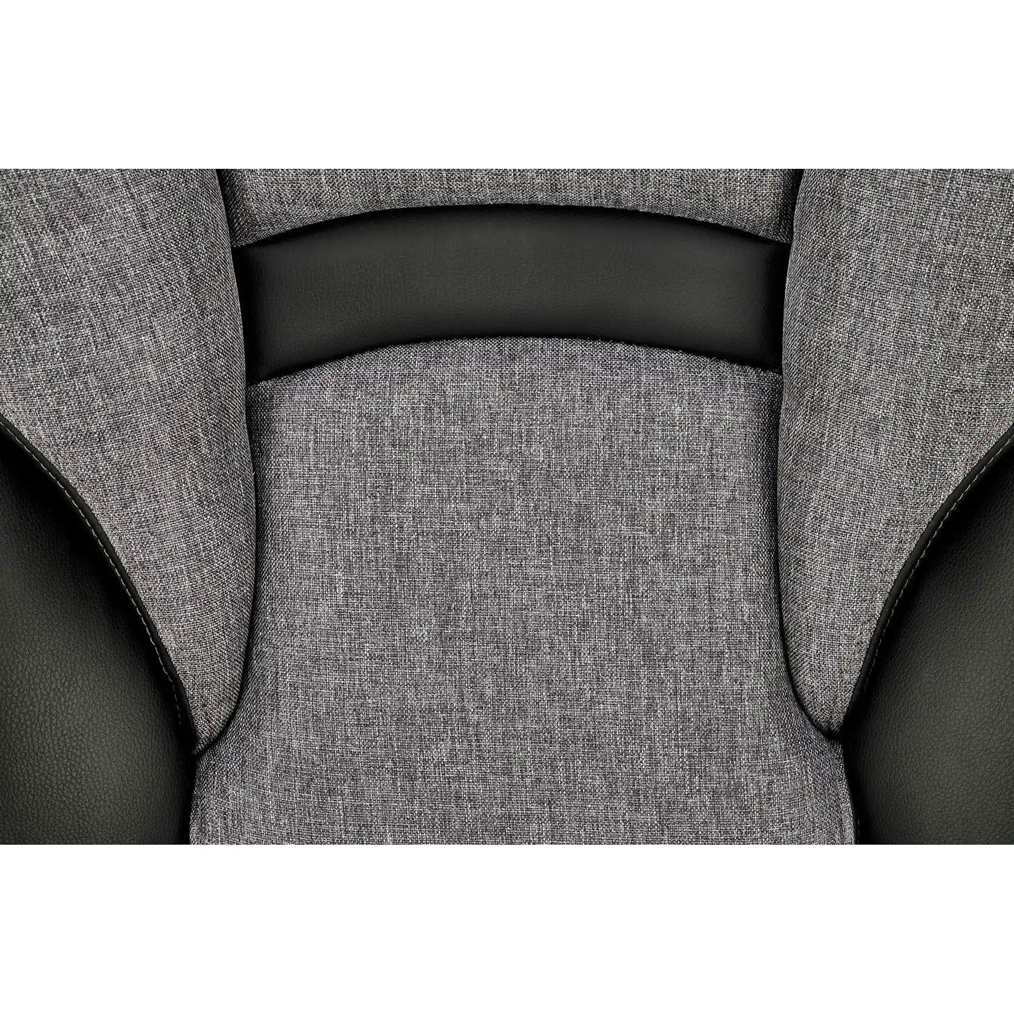 Scaun birou VALERIO, negru/gri, piele ecologica/panza, 67x69x120/128 cm