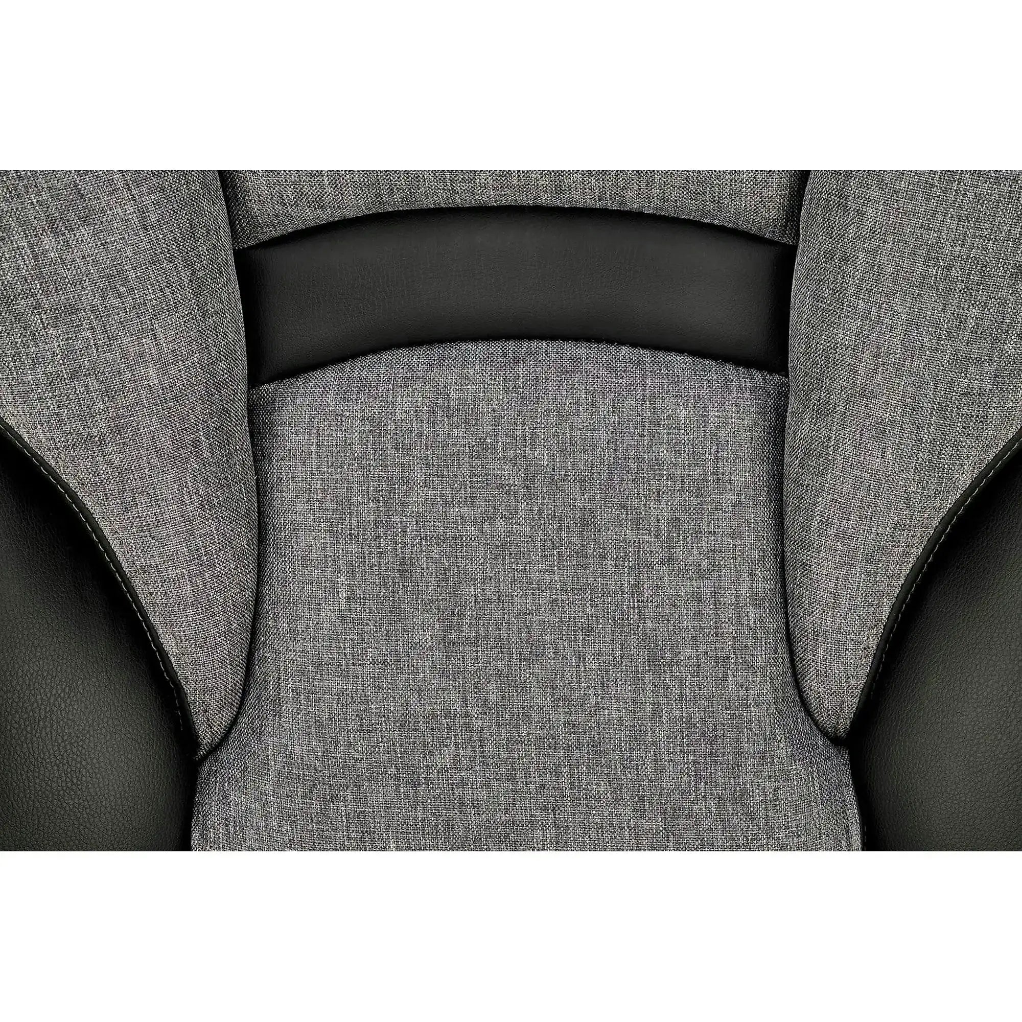 Scaun birou VALERIO, negru/gri, piele ecologica/panza, 67x69x120/128 cm