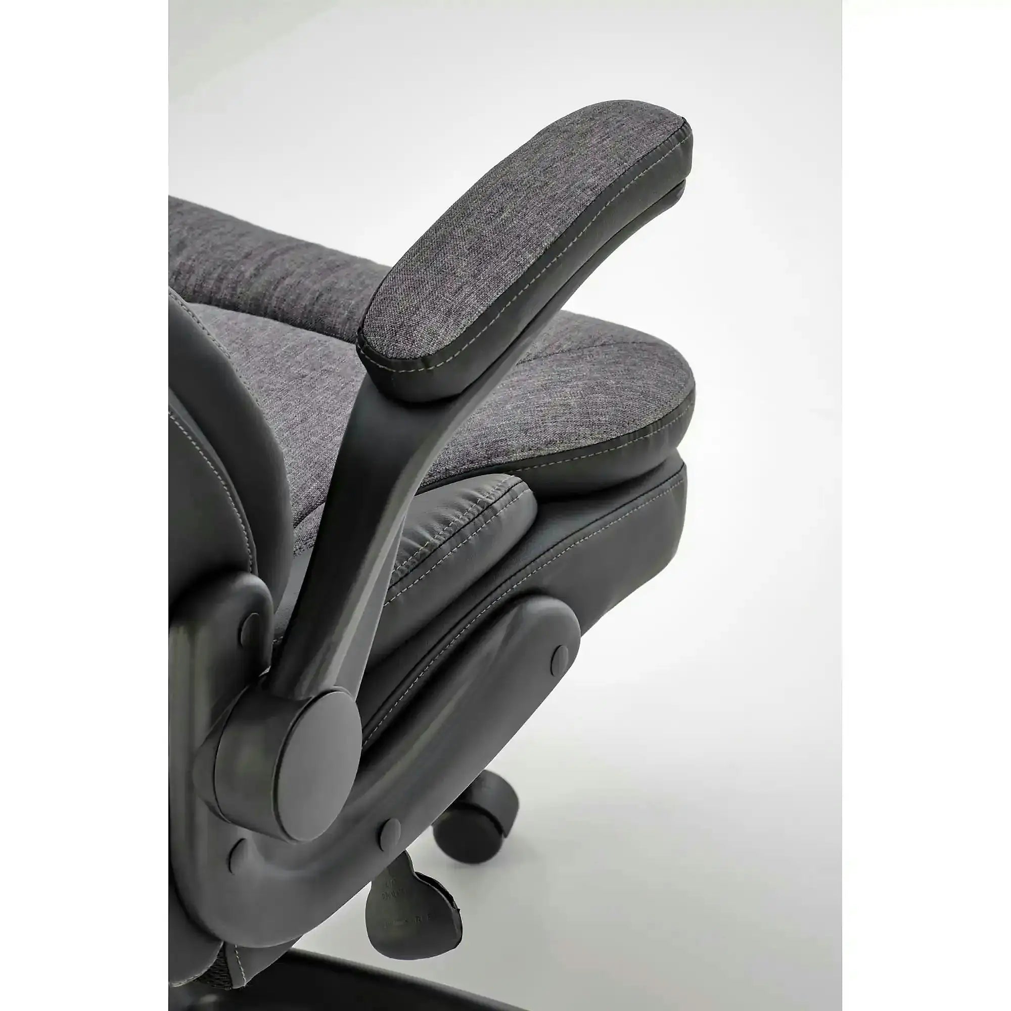 Scaun birou VALERIO, negru/gri, piele ecologica/panza, 67x69x120/128 cm