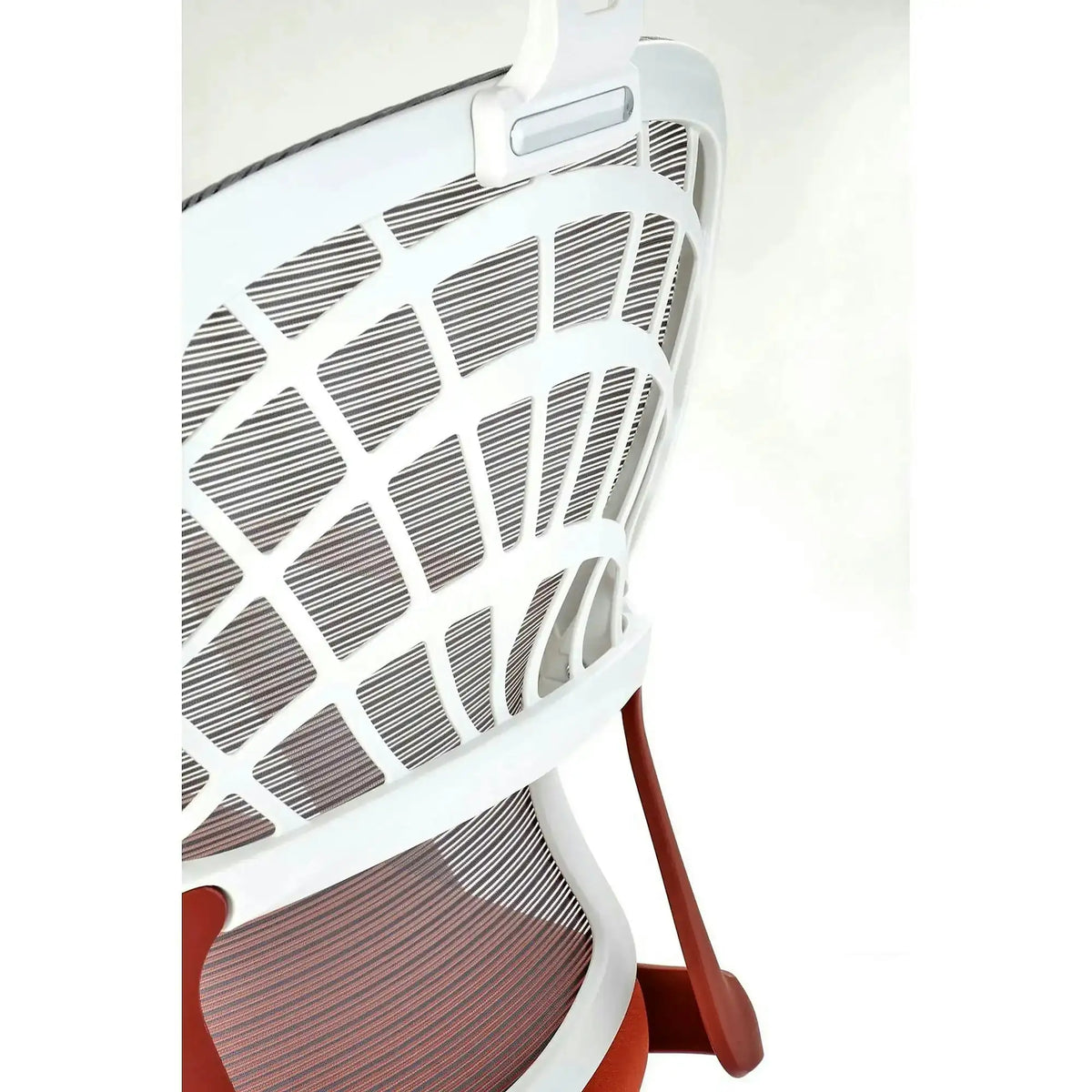 Scaun birou VESUVIO 2, caramiziu/alb, stofa/panza/polipropilena, 59x59x115/121 cm