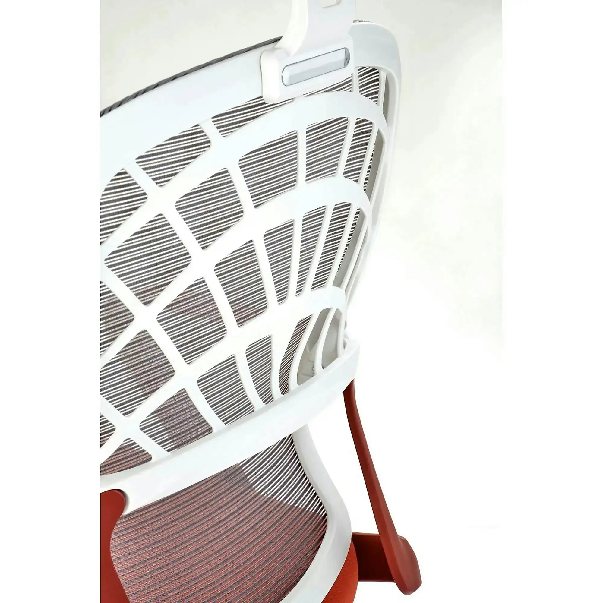 Scaun birou VESUVIO 2, caramiziu/alb, stofa/panza/polipropilena, 59x59x115/121 cm
