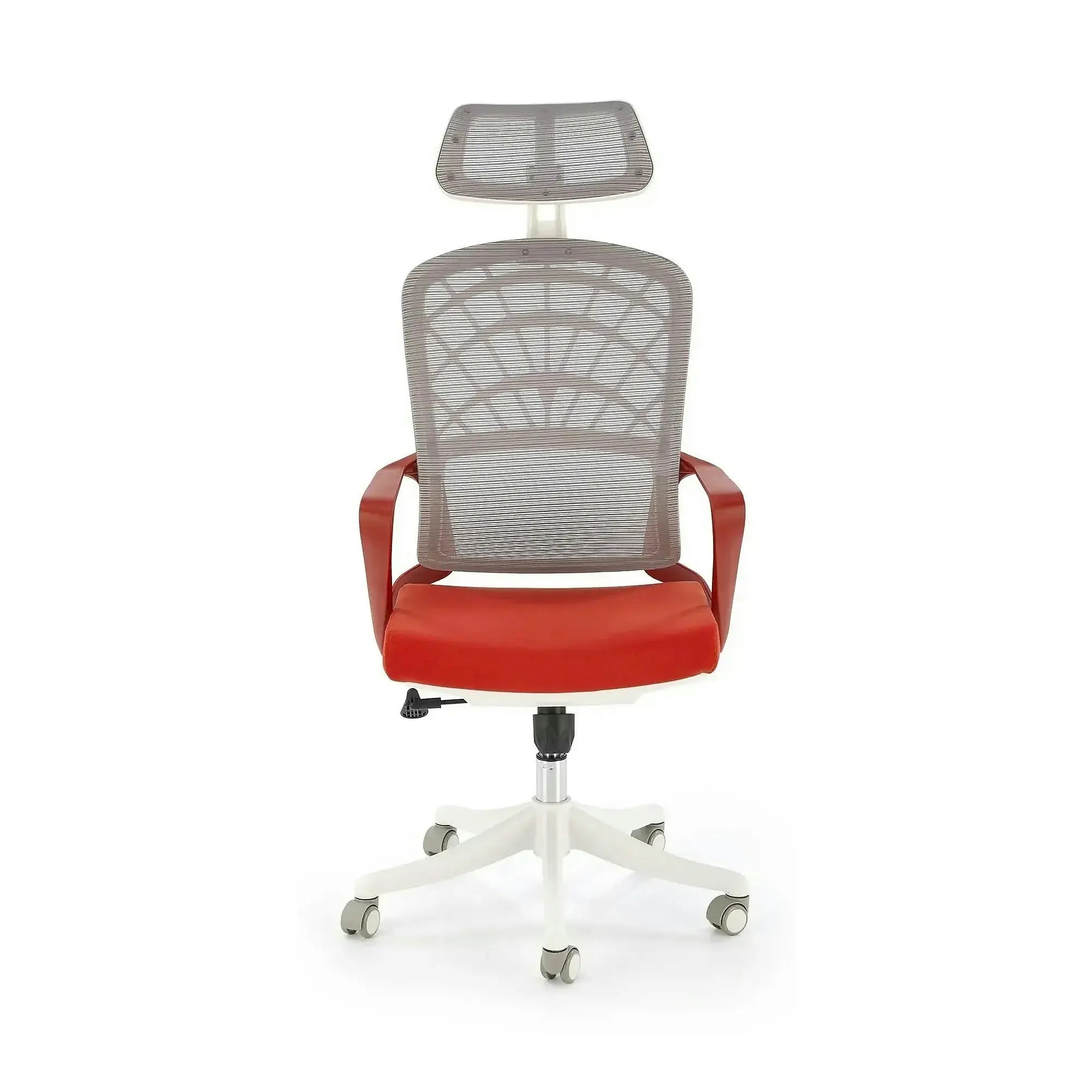 Scaun birou VESUVIO 2, caramiziu/alb, stofa/panza/polipropilena, 59x59x115/121 cm