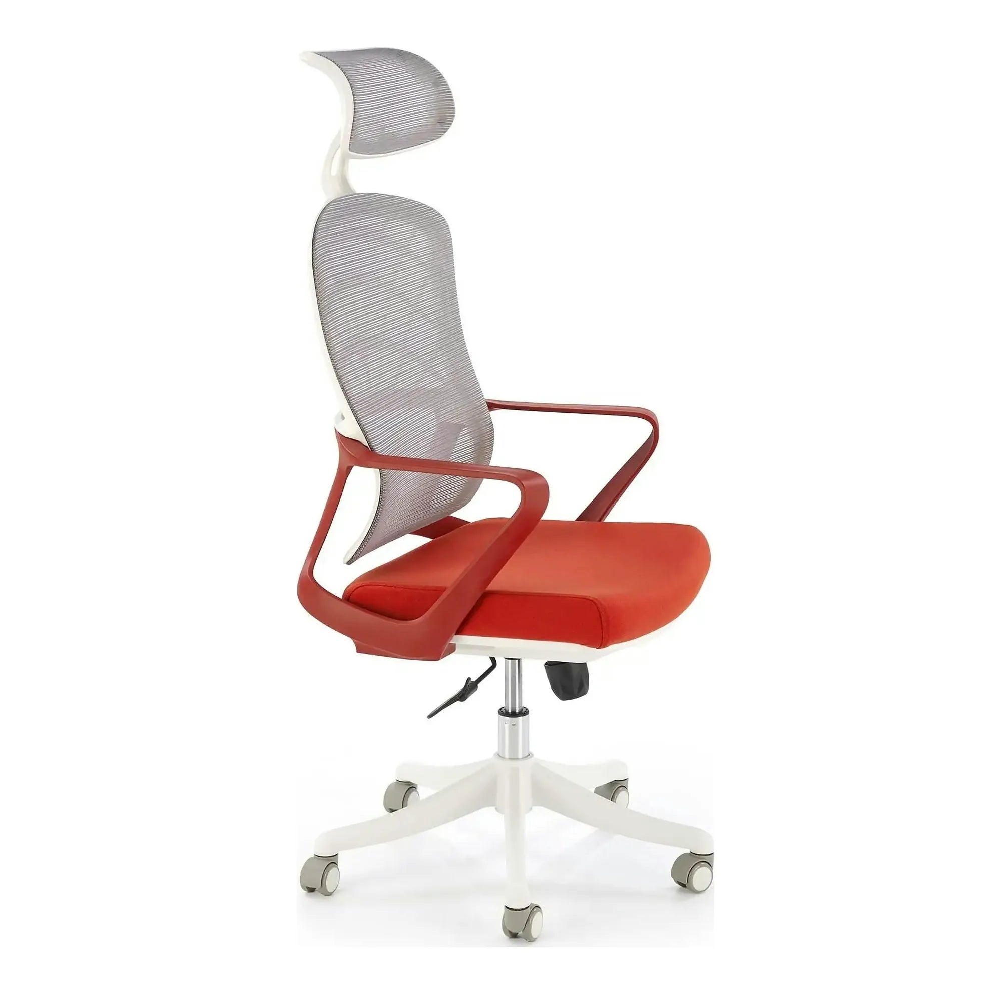 Scaun birou VESUVIO 2, caramiziu/alb, stofa/panza/polipropilena, 59x59x115/121 cm