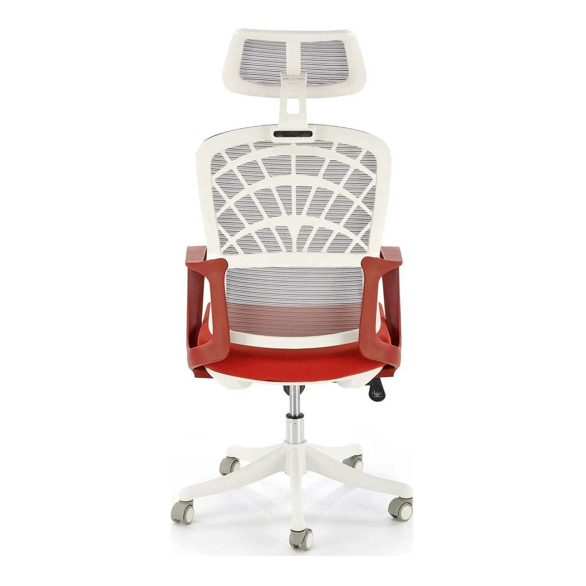 Scaun birou VESUVIO 2, caramiziu/alb, stofa/panza/polipropilena, 59x59x115/121 cm