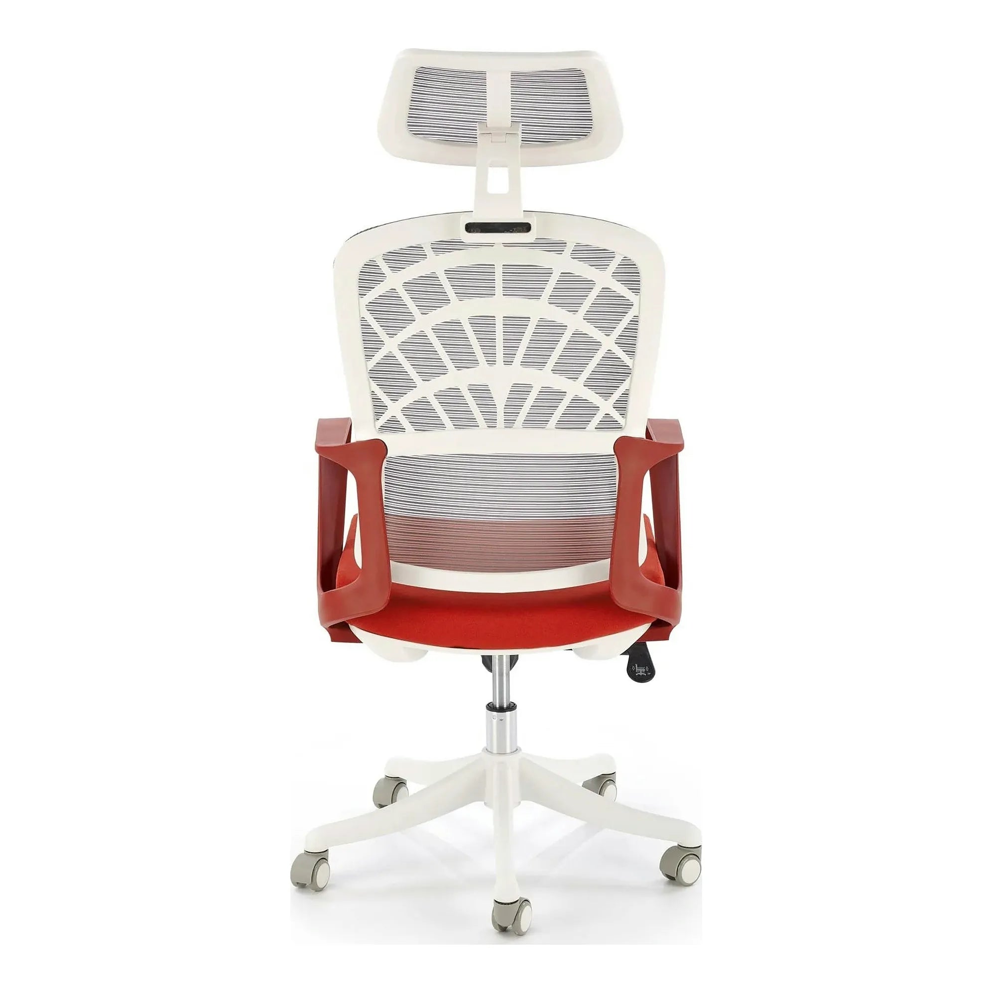 Scaun birou VESUVIO 2, caramiziu/alb, stofa/panza/polipropilena, 59x59x115/121 cm