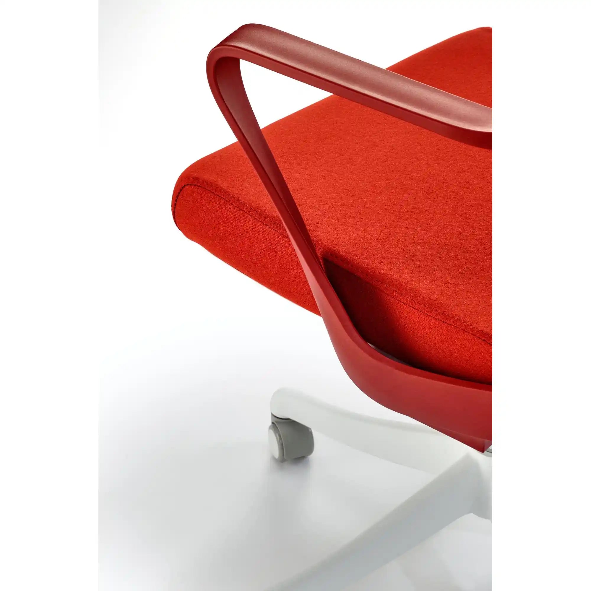 Scaun birou VESUVIO 2, caramiziu/alb, stofa/panza/polipropilena, 59x59x115/121 cm