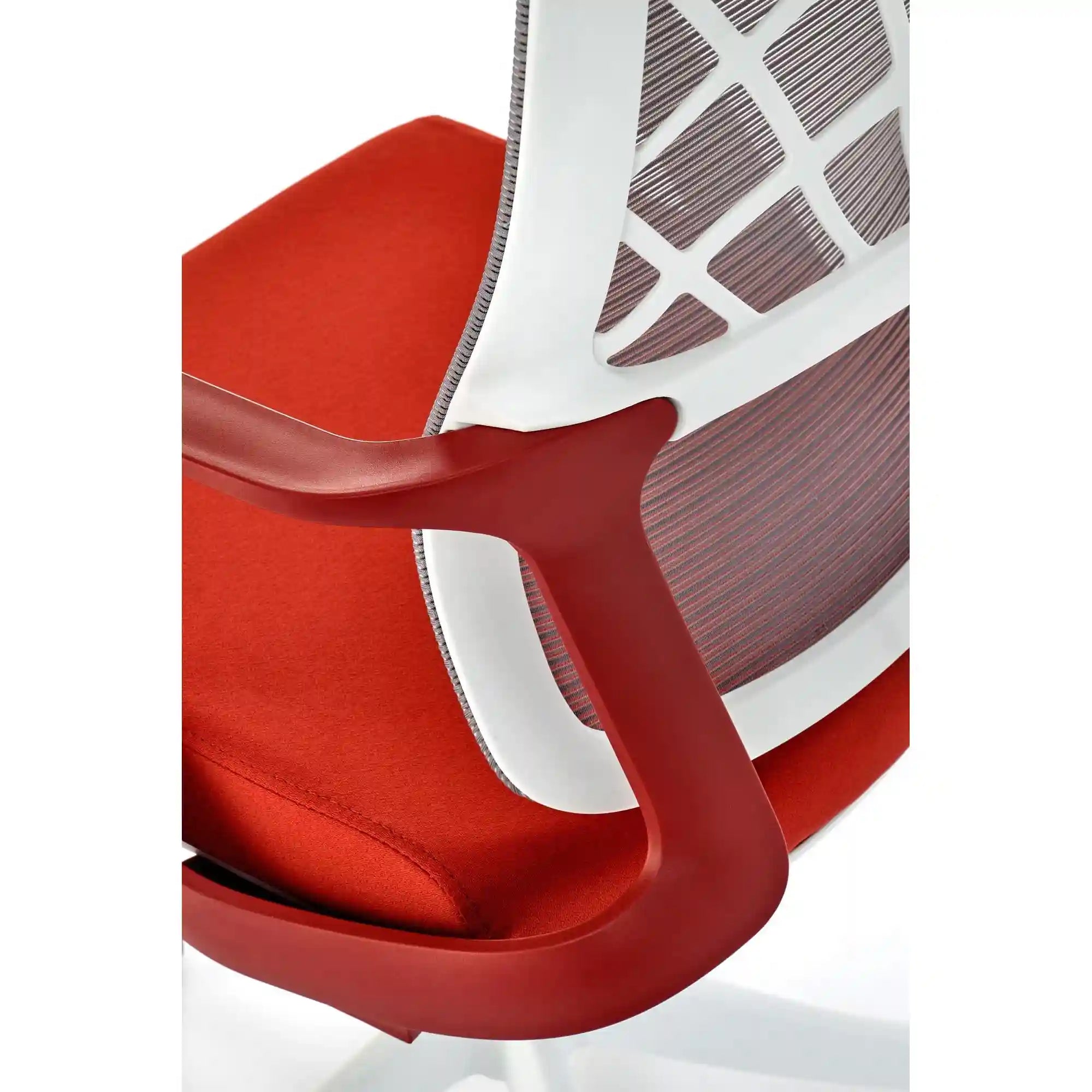 Scaun birou VESUVIO 2, caramiziu/alb, stofa/panza/polipropilena, 59x59x115/121 cm