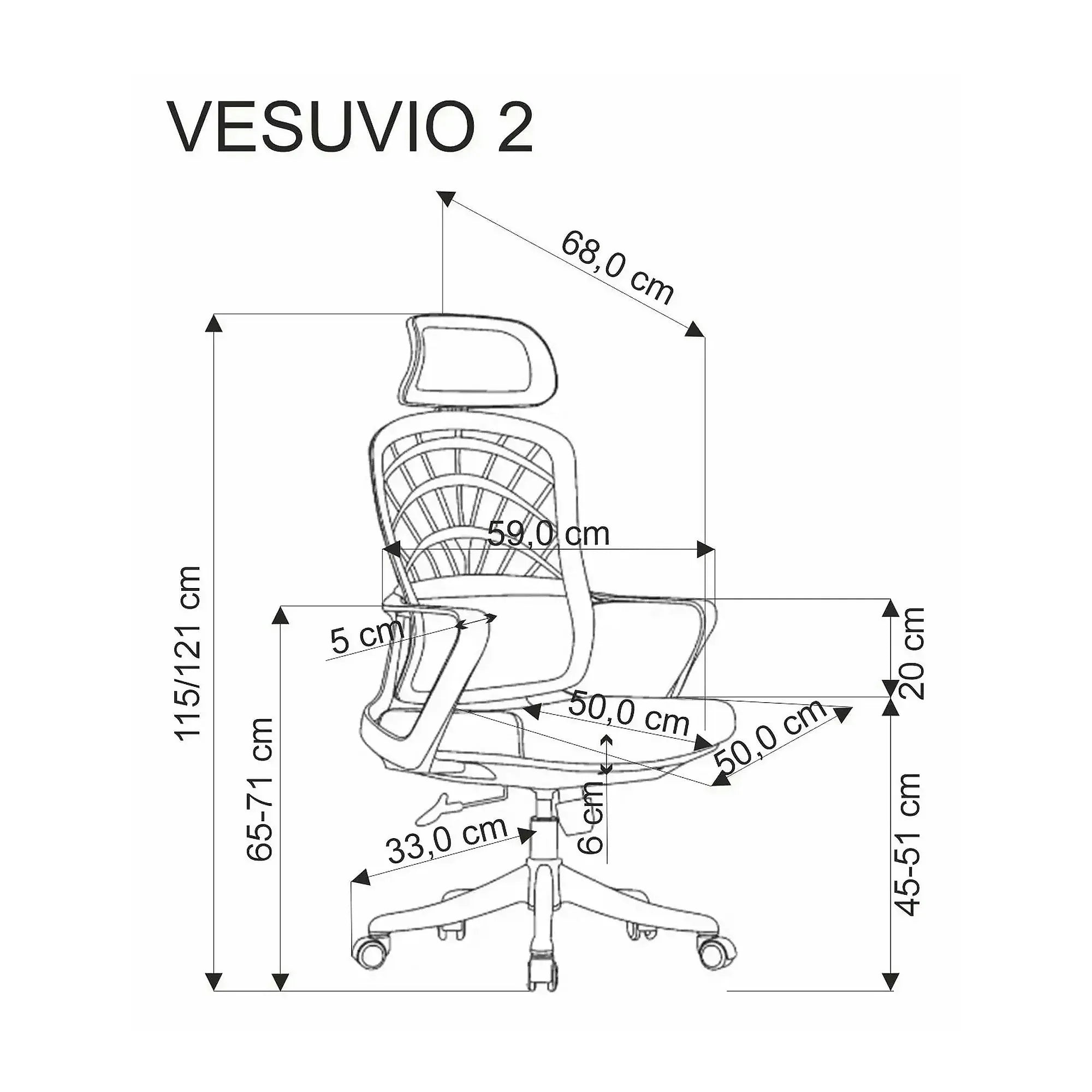 Scaun birou VESUVIO 2, gri/alb, stofa/panza/polipropilena, 59x59x115/120 cm