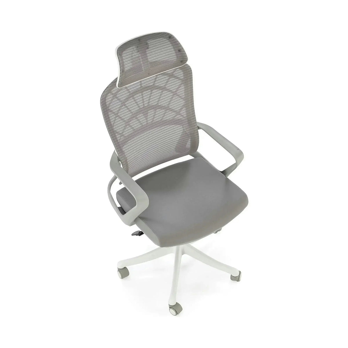 Scaun birou VESUVIO 2, gri/alb, stofa/panza/polipropilena, 59x59x115/120 cm