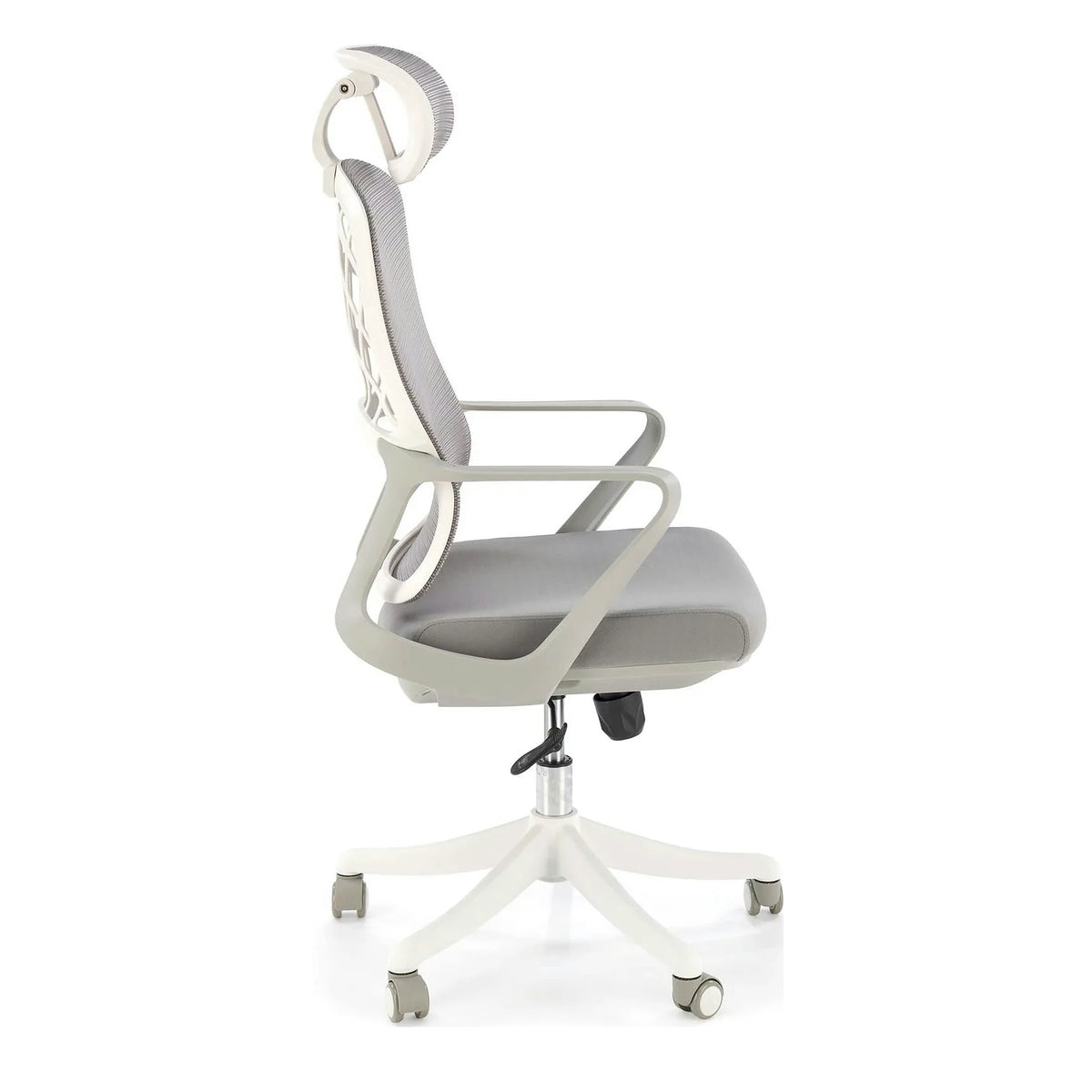 Scaun birou VESUVIO 2, gri/alb, stofa/panza/polipropilena, 59x59x115/120 cm