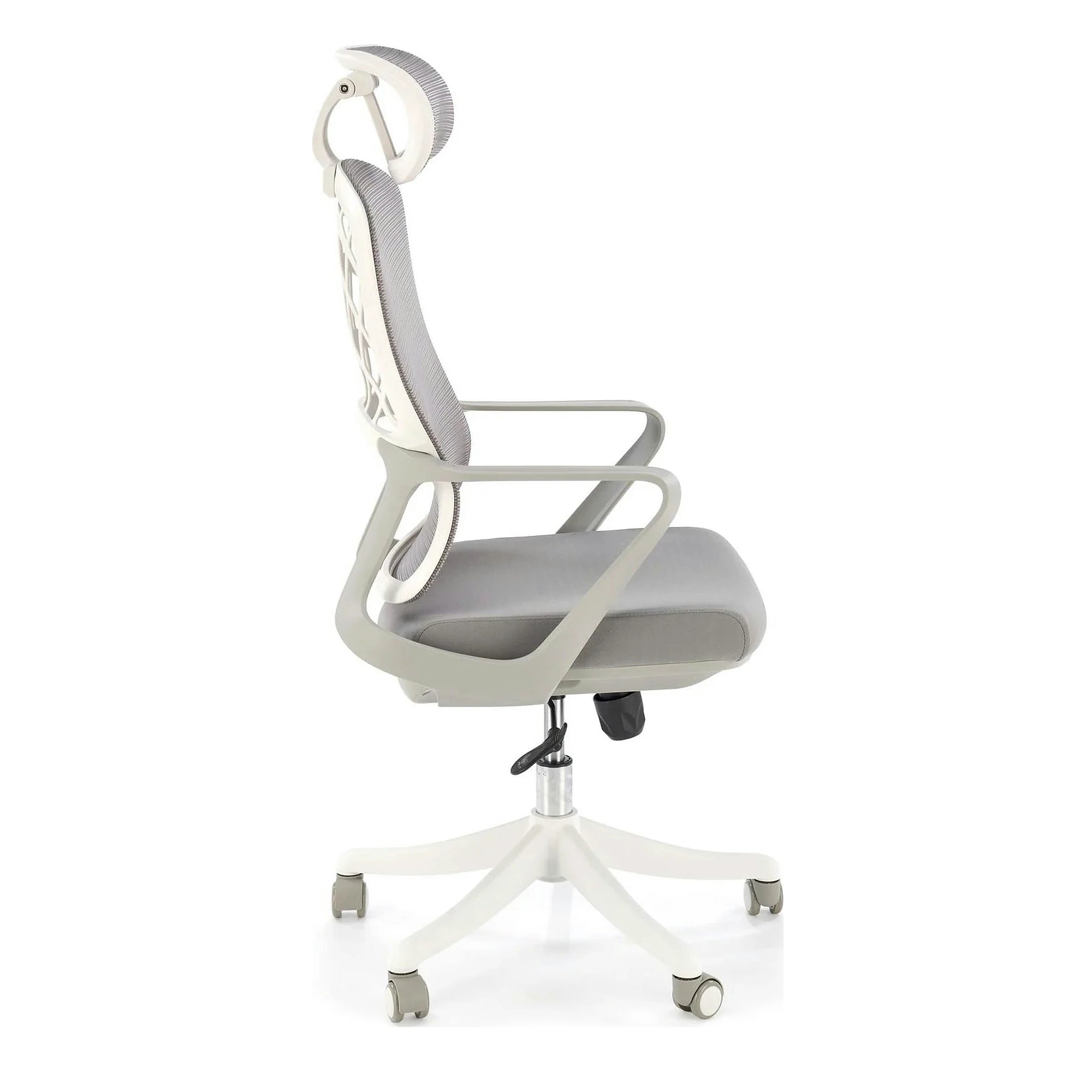 Scaun birou VESUVIO 2, gri/alb, stofa/panza/polipropilena, 59x59x115/120 cm