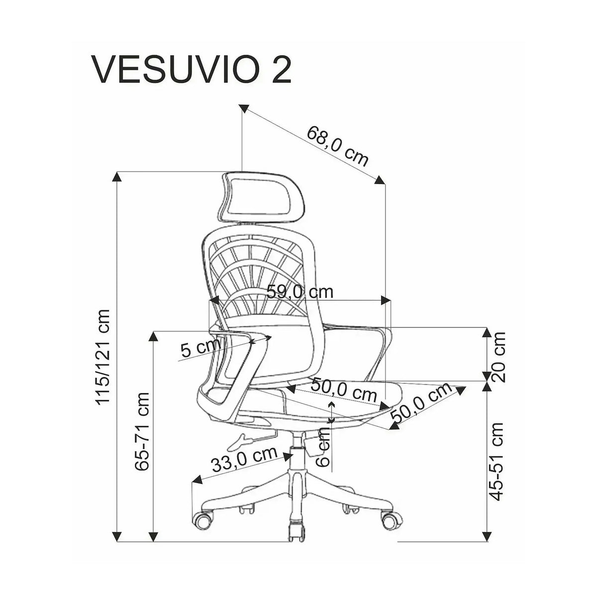 Scaun birou VESUVIO 2, turcoaz/alb, stofa/panza/polipropilena, 59x59x115/121 cm