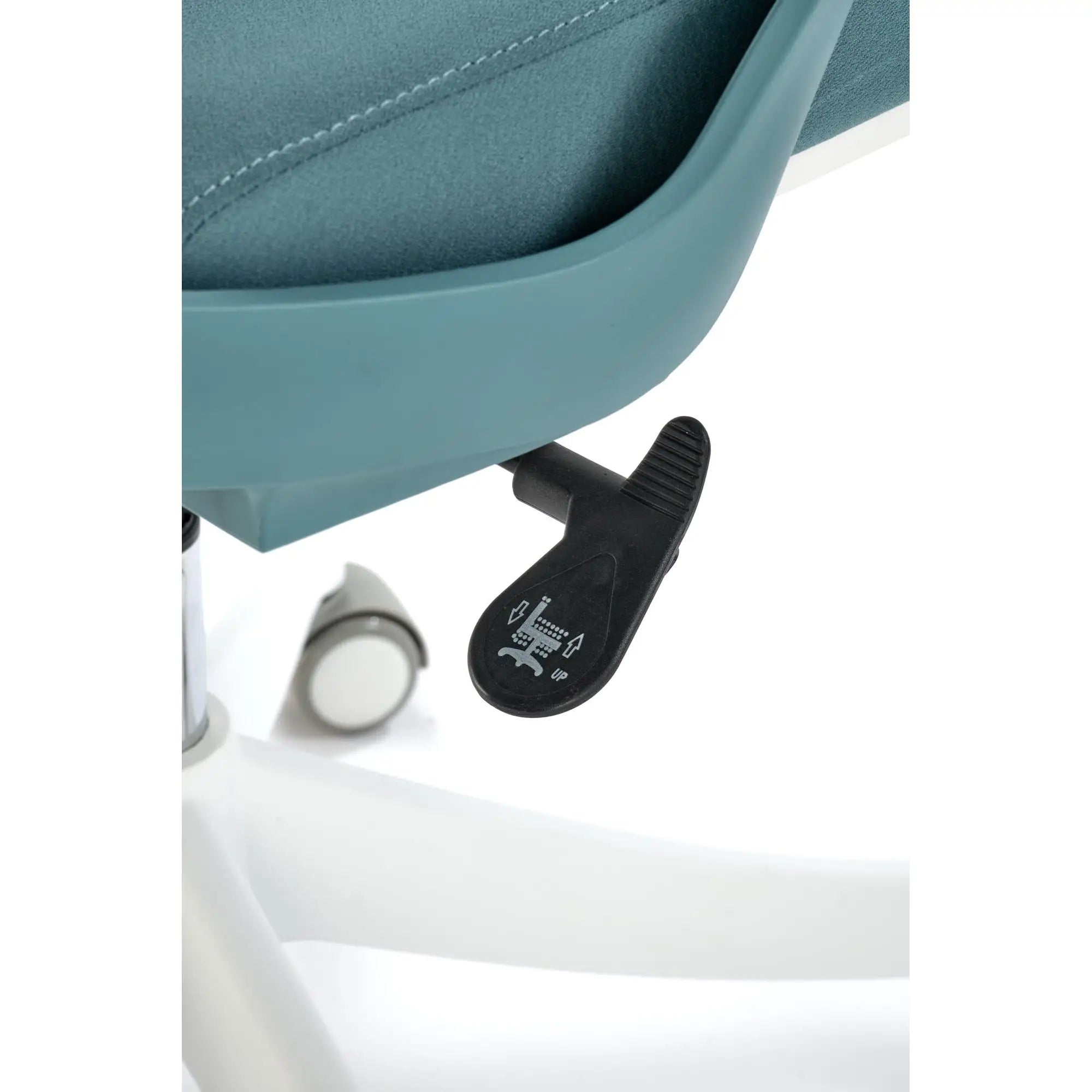 Scaun birou VESUVIO 2, turcoaz/alb, stofa/panza/polipropilena, 59x59x115/121 cm