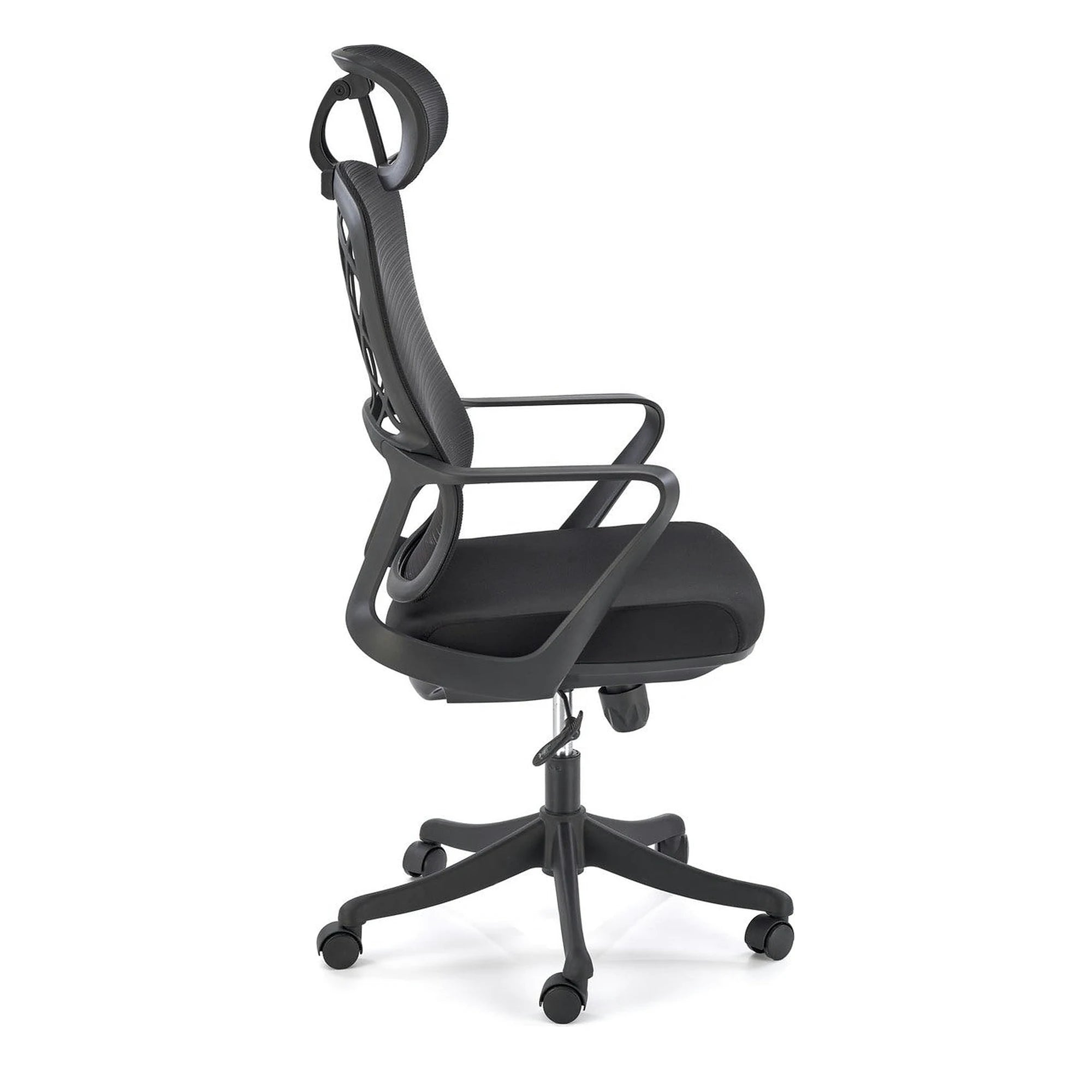 Scaun birou VESUVIO, negru, stofa/panza/polipropilena, 59x59x115/121 cm