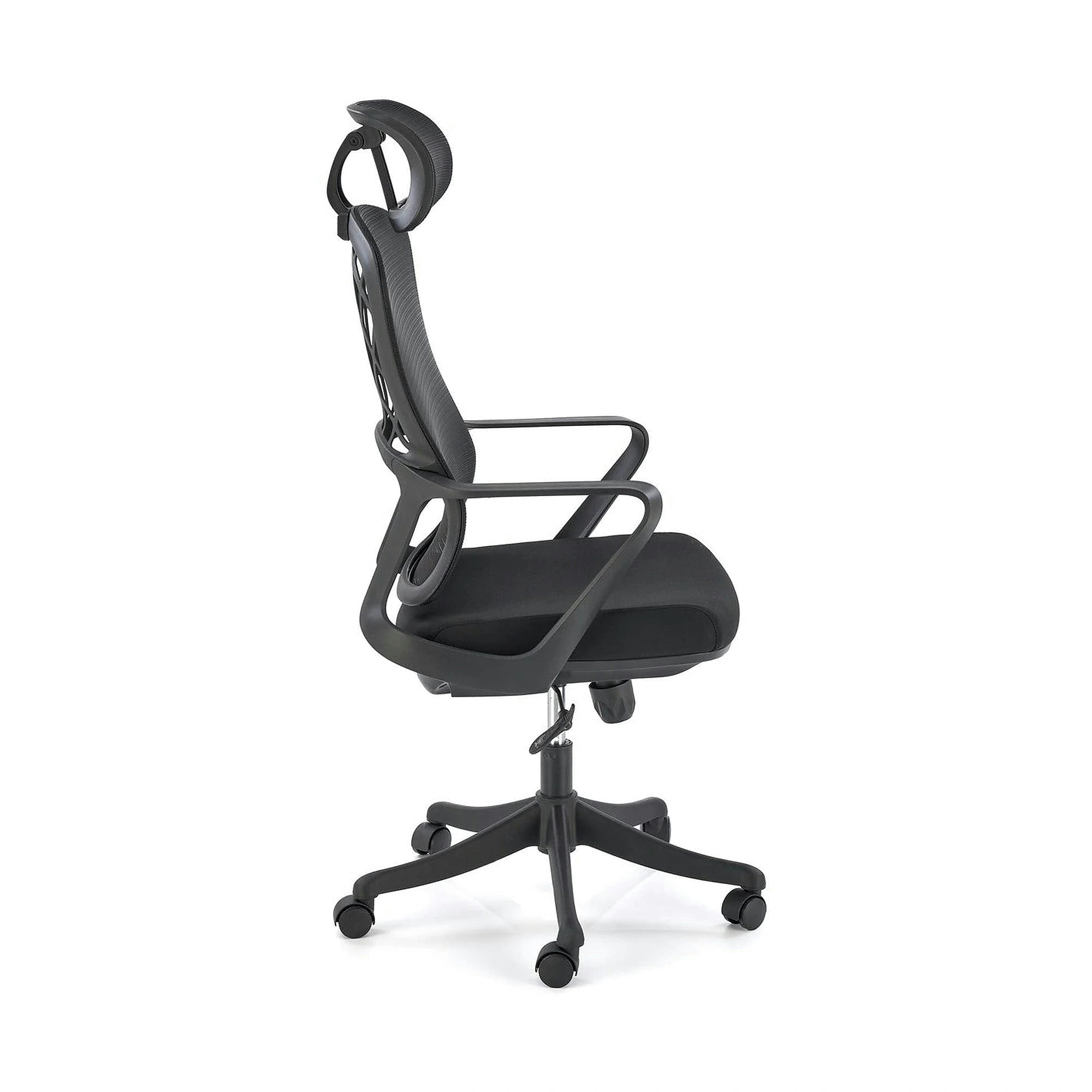 Scaun birou VESUVIO, negru, stofa/panza/polipropilena, 59x59x115/121 cm