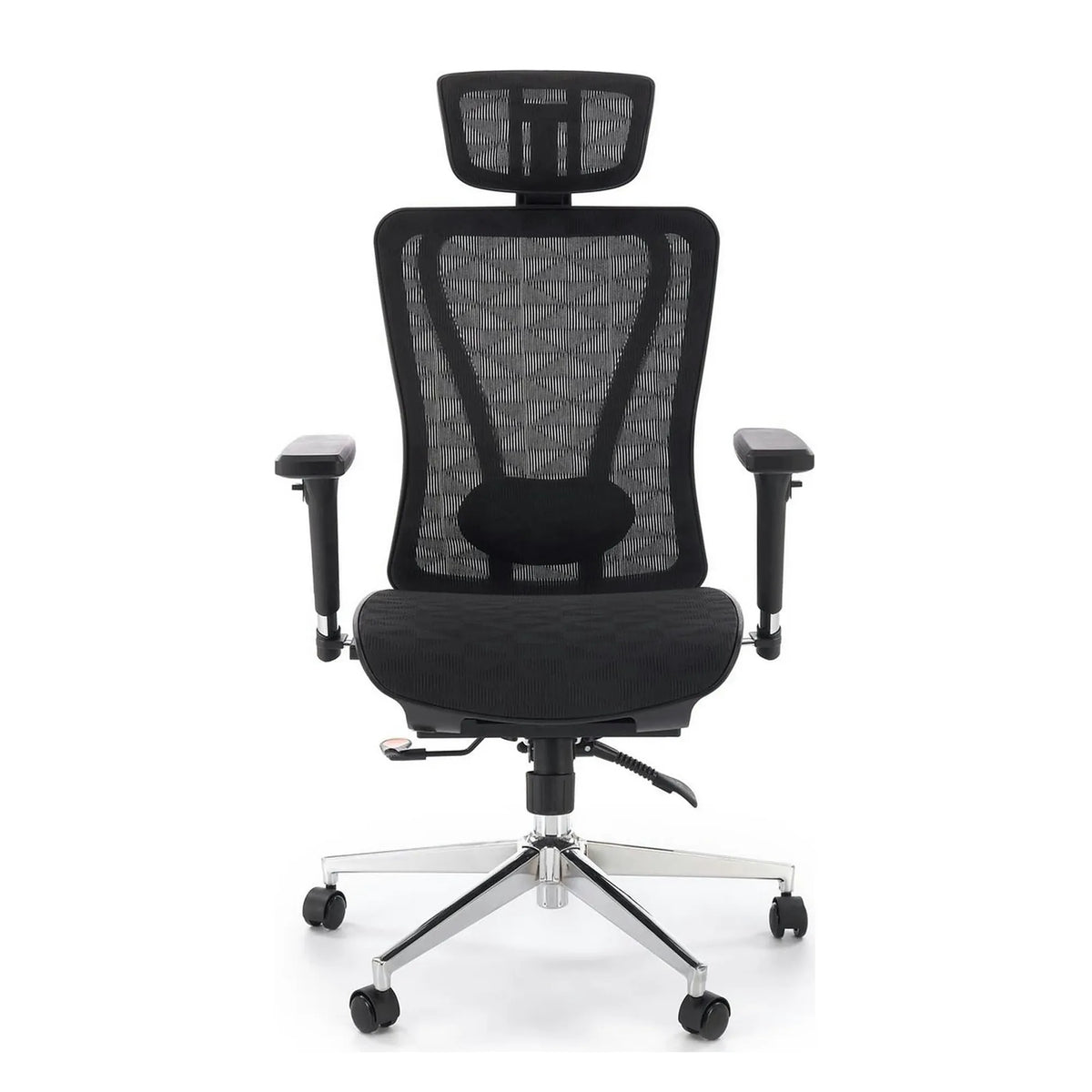 Scaun birou VIXEN, negru/crom, stofa clasica/metal, 68x65x117/125 cm