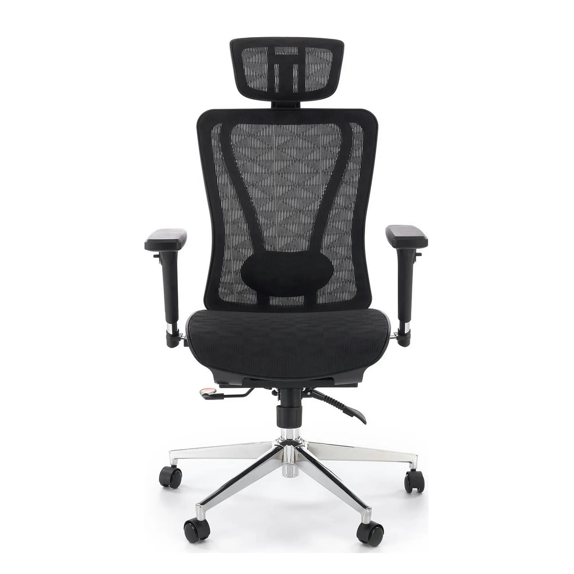 Scaun birou VIXEN, negru/crom, stofa clasica/metal, 68x65x117/125 cm