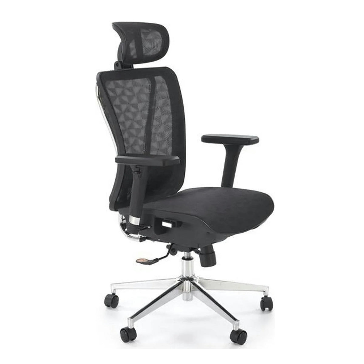 Scaun birou VIXEN, negru/crom, stofa clasica/metal, 68x65x117/125 cm