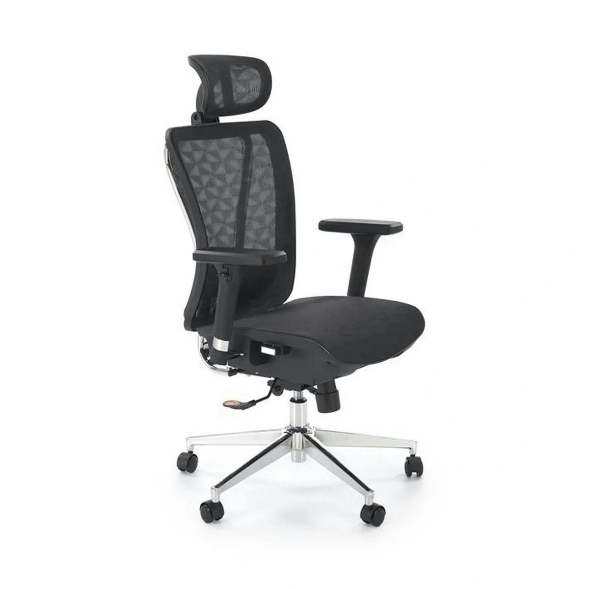 Scaun birou VIXEN, negru/crom, stofa clasica/metal, 68x65x117/125 cm