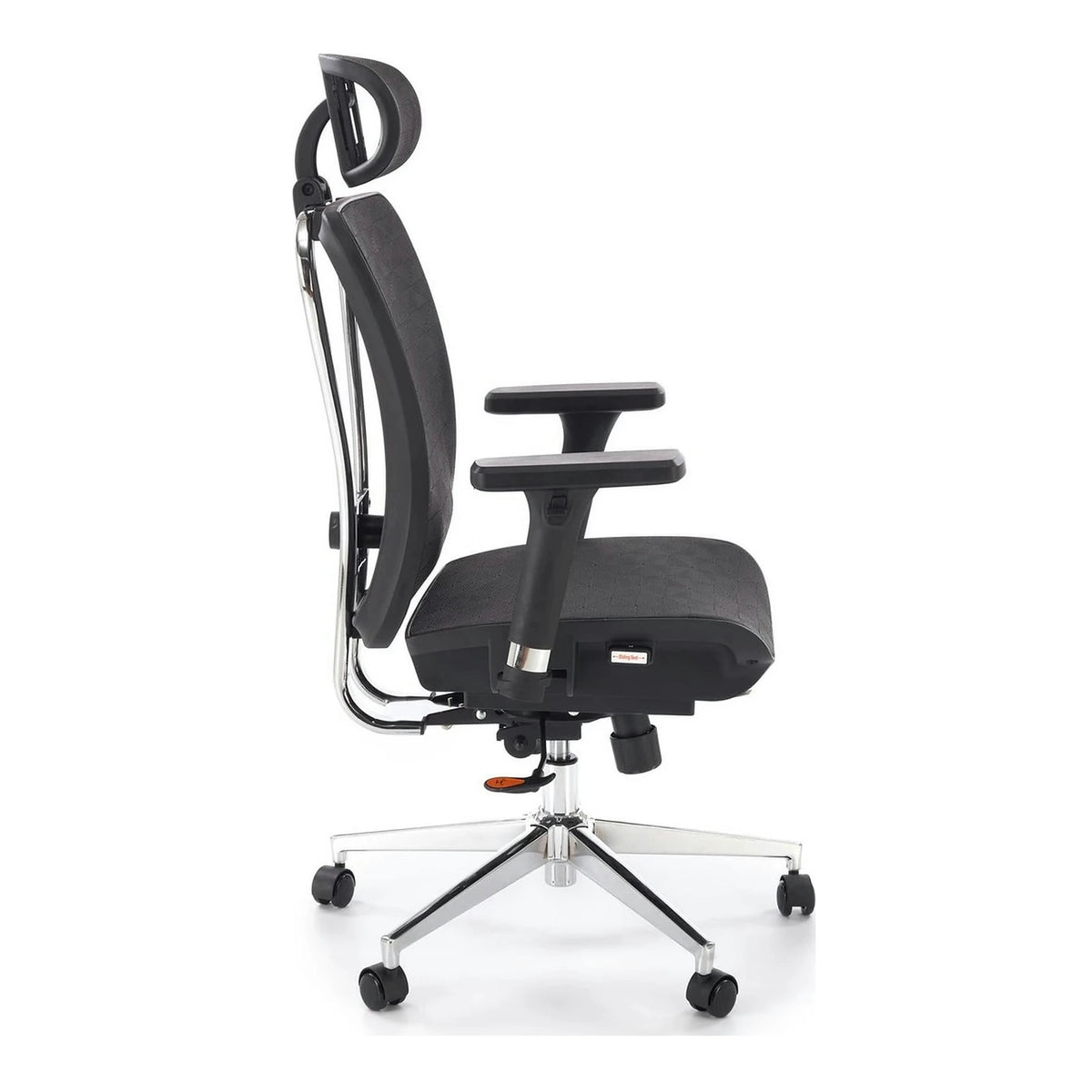 Scaun birou VIXEN, negru/crom, stofa clasica/metal, 68x65x117/125 cm