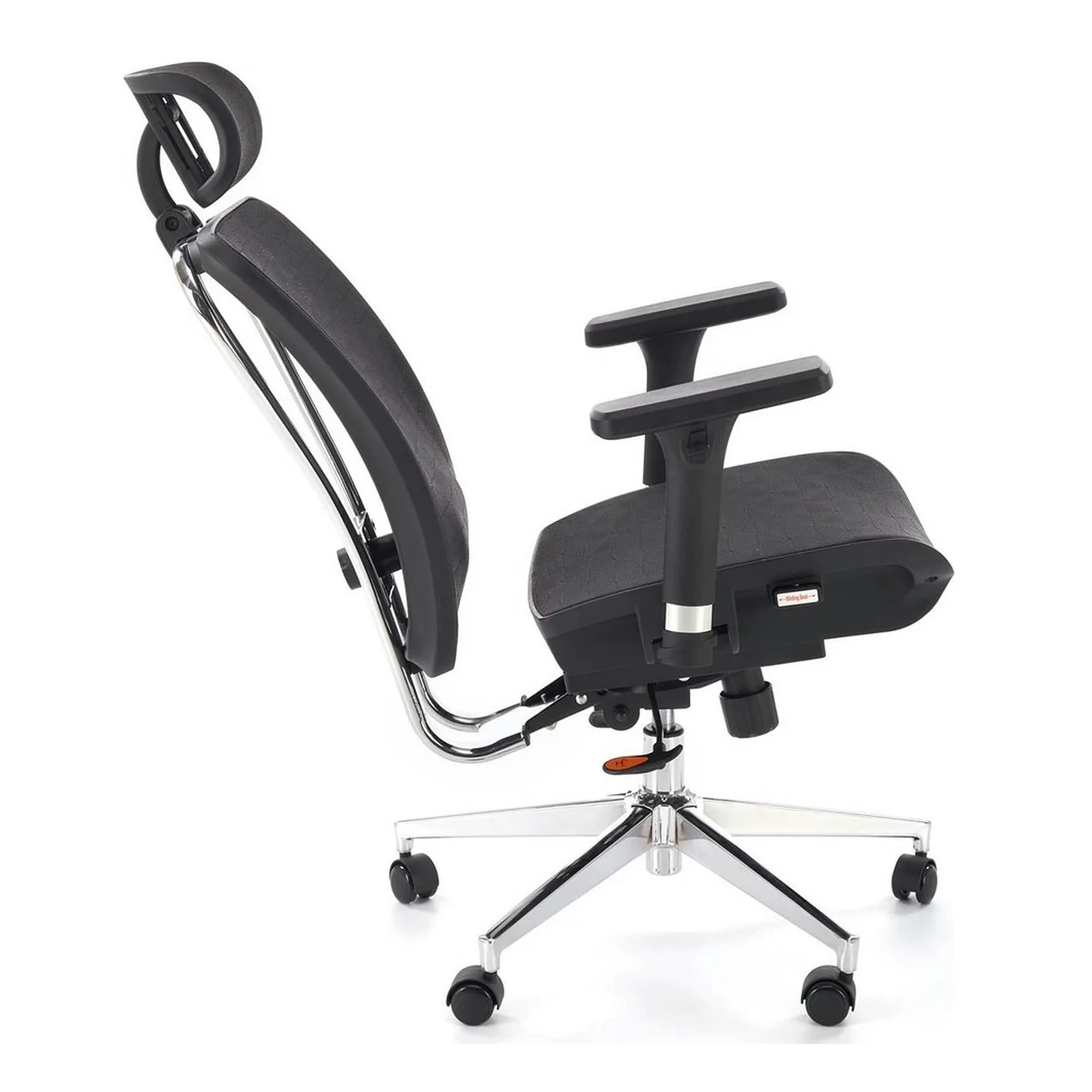 Scaun birou VIXEN, negru/crom, stofa clasica/metal, 68x65x117/125 cm