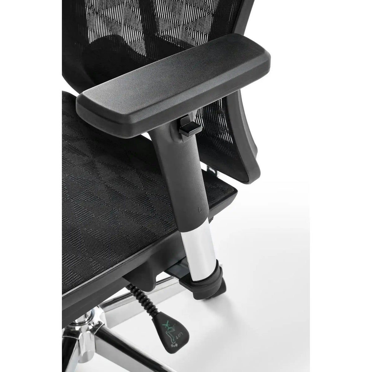 Scaun birou VIXEN, negru/crom, stofa clasica/metal, 68x65x117/125 cm