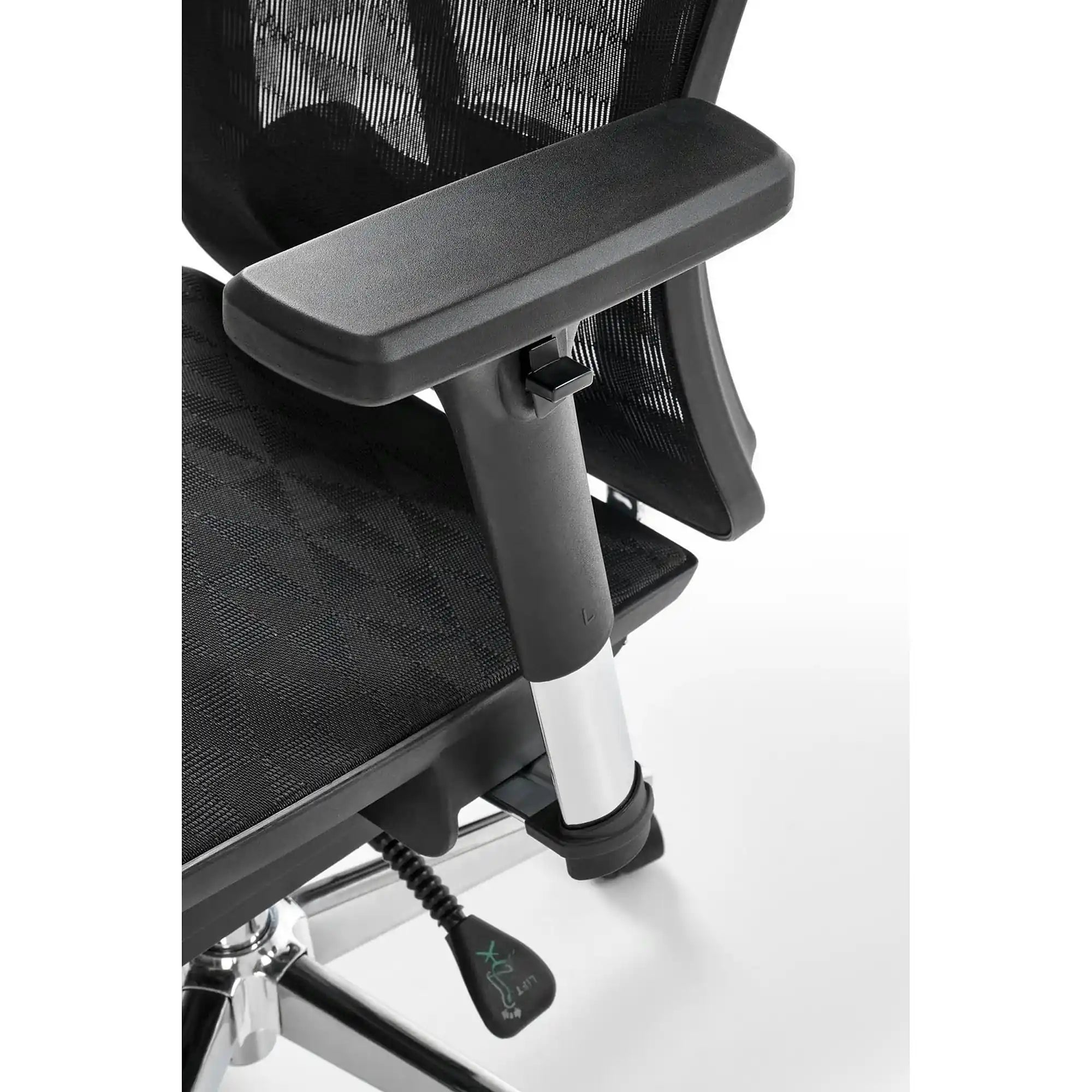 Scaun birou VIXEN, negru/crom, stofa clasica/metal, 68x65x117/125 cm