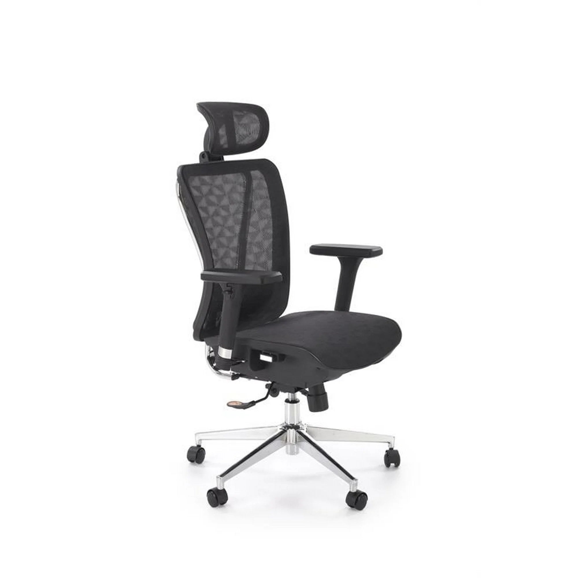 Scaun birou VIXEN, negru/crom, stofa clasica/metal, 68x65x117/125 cm