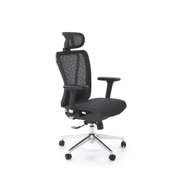 Scaun birou VIXEN, negru/crom, stofa clasica/metal, 68x65x117/125 cm