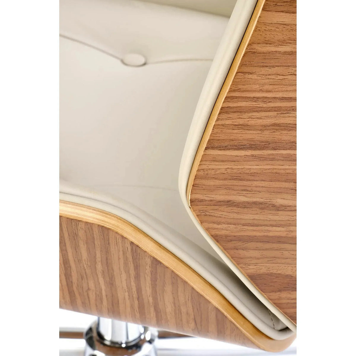 Scaun birou WEBSTER, nuc/bej, piele ecologica/placaj indoit, 60x65x114/122 cm