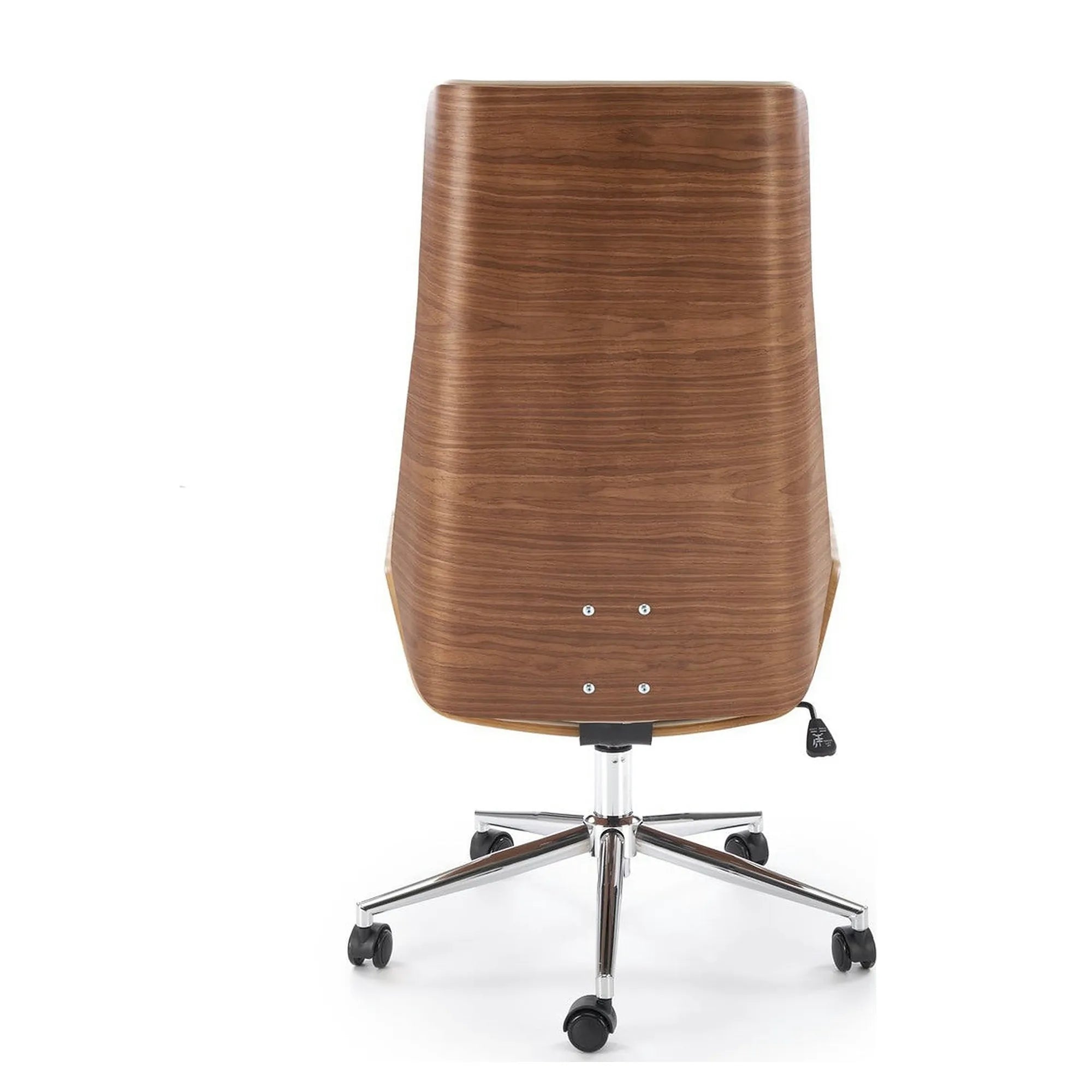 Scaun birou WEBSTER, nuc/bej, piele ecologica/placaj indoit, 60x65x114/122 cm