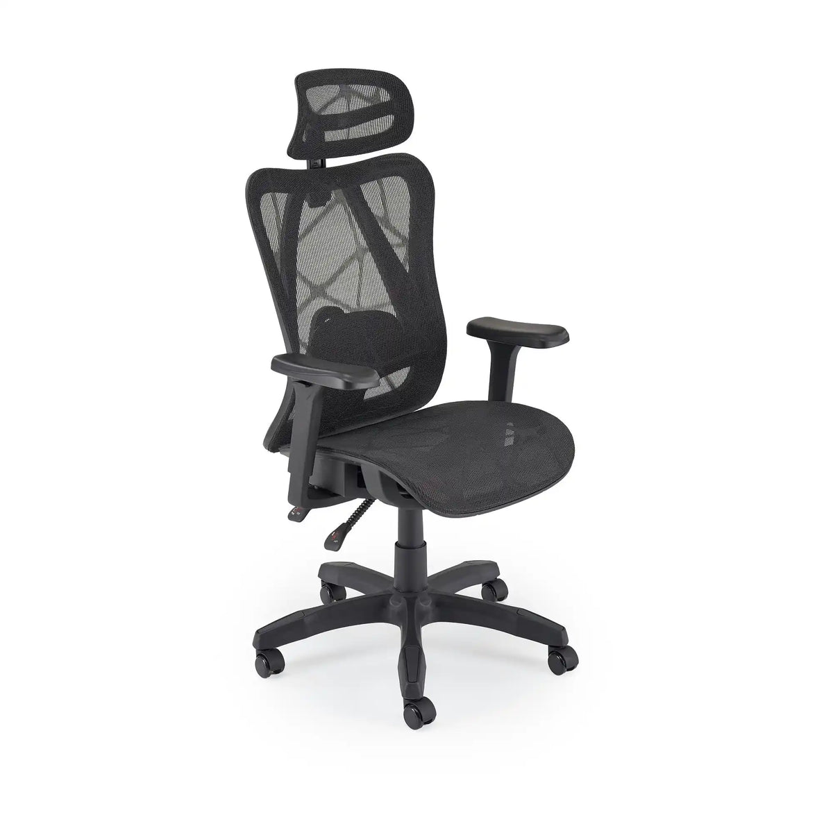 Scaun birou XERON, negru, plasa, 65x61x112/126 cm