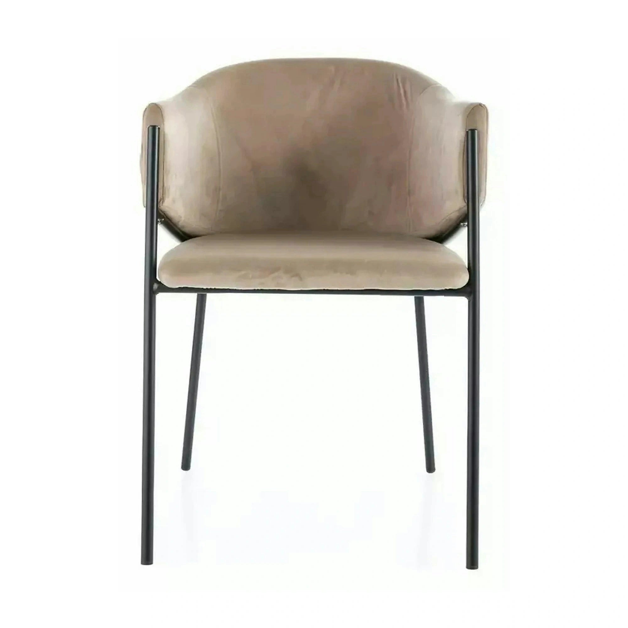 Scaun BONO, bej/negru, stofa catifelata/metal, 55x44x77 cm