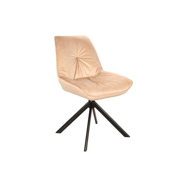 Scaun BOOGIE I, bej/negru, stofa catifelata/metal, 53x45x89 cm