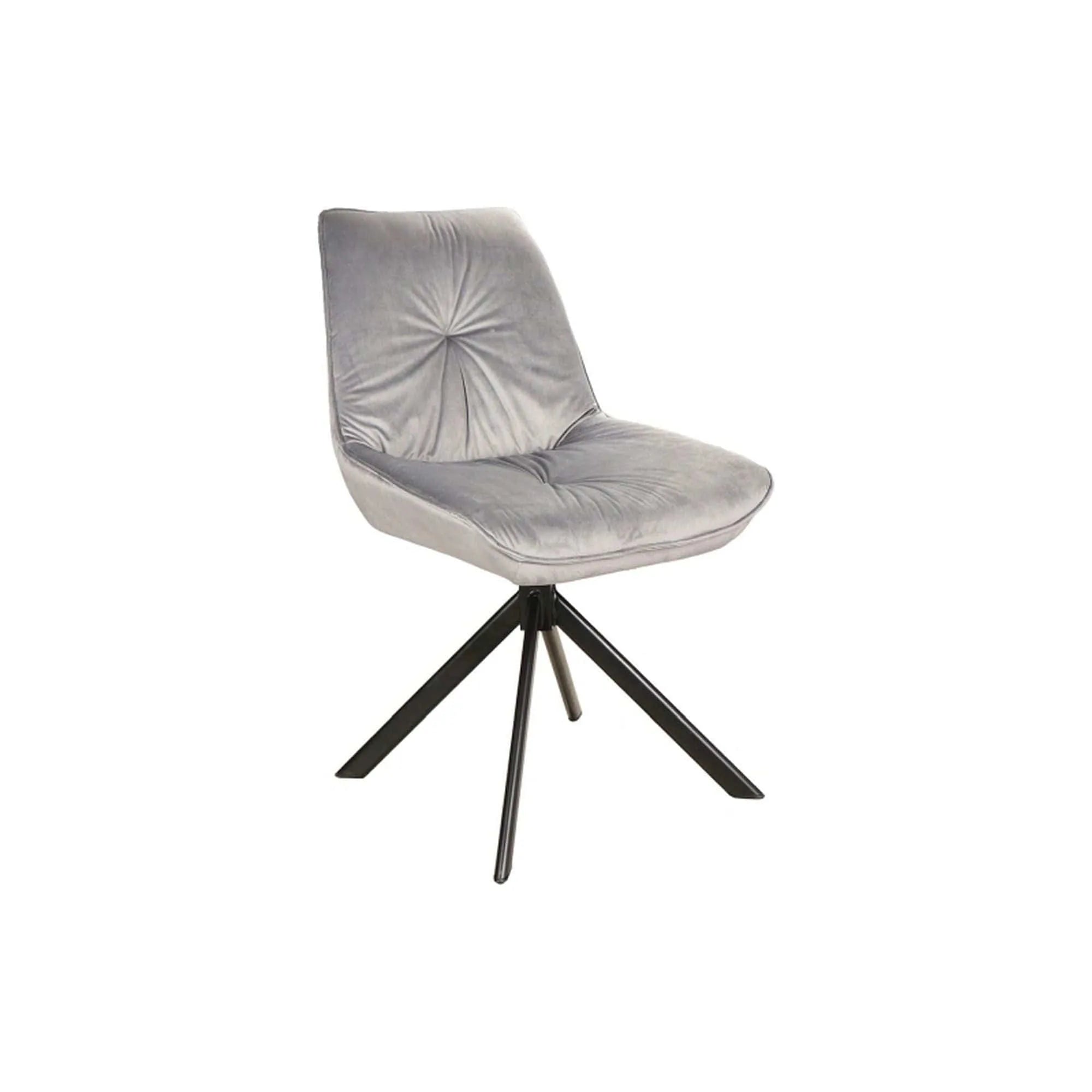 Scaun BOOGIE I gri/negru, stofa catifelata/metal, 53x45x89 cm