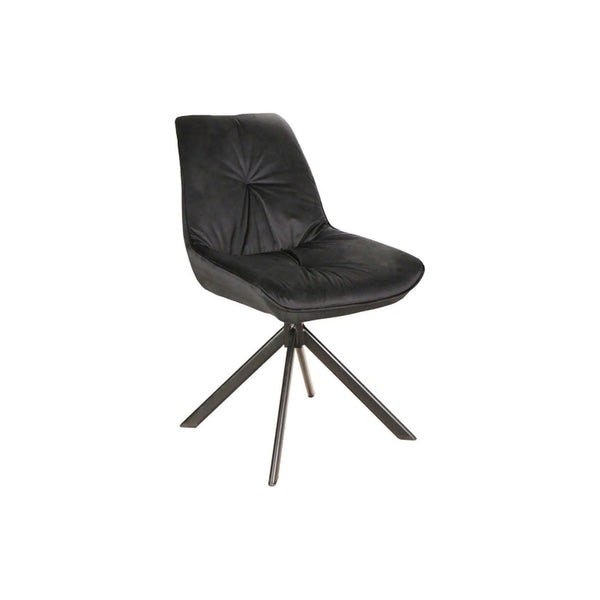 Scaun BOOGIE I, negru, stofa catifelata/metal, 53x45x89 cm